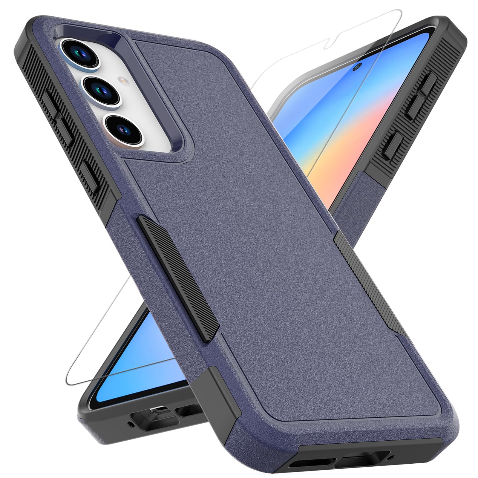 Amazon.com: for Samsung Galaxy A35 5G Case: Dual Layer Protective Heavy  Duty Cell Phone Cover Shockproof Rugged with Screen Protector - Military  Protection Bumper Tough - Samsung Galaxy A35 5G 2024, Blue :