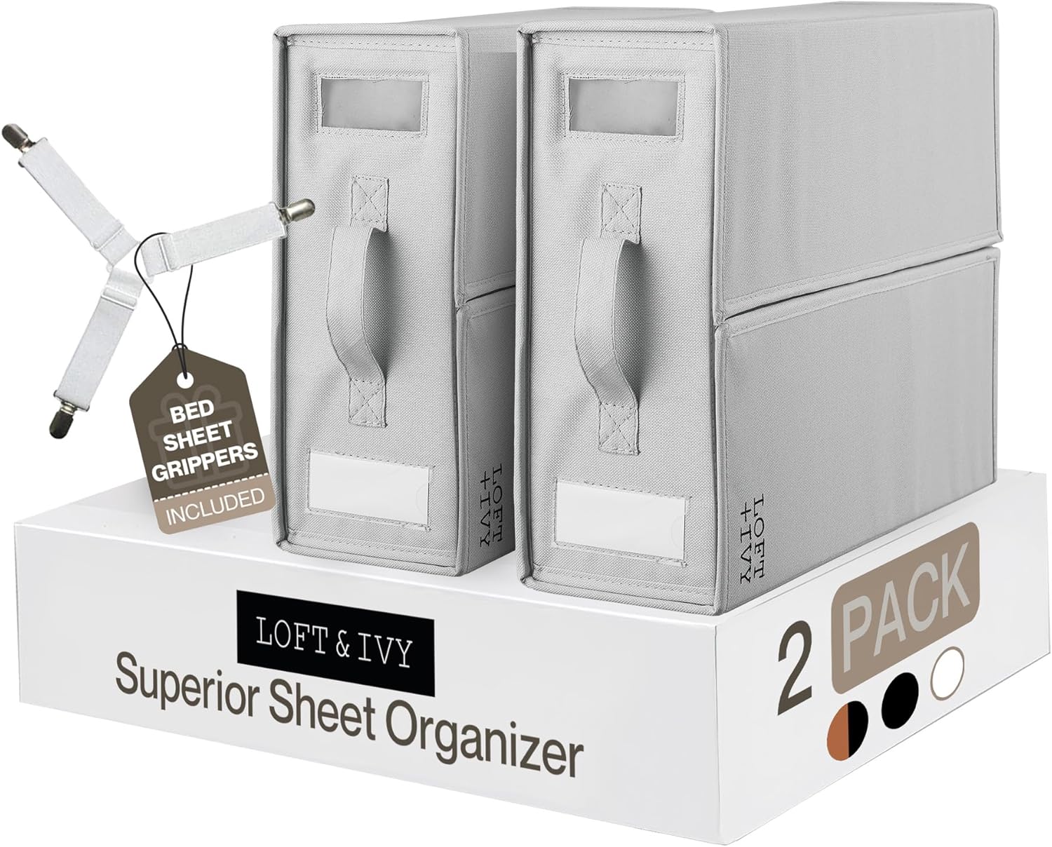 LOFT + IVY Sheet Stash Linen Storage Organizer Sturdy and