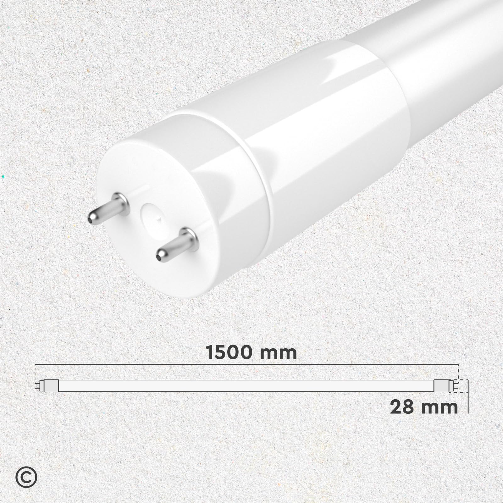 Eurocali 4 Tubi LED 24W 150cm T8 G13 con Starter 3000 Lumen Garanzia 3 Anni - Luce Naturale 4000K - Alta Luminosità 125 lm/W - Materiale Nano Plastic Sostituzione Neon per Soffitto Garage Negozio