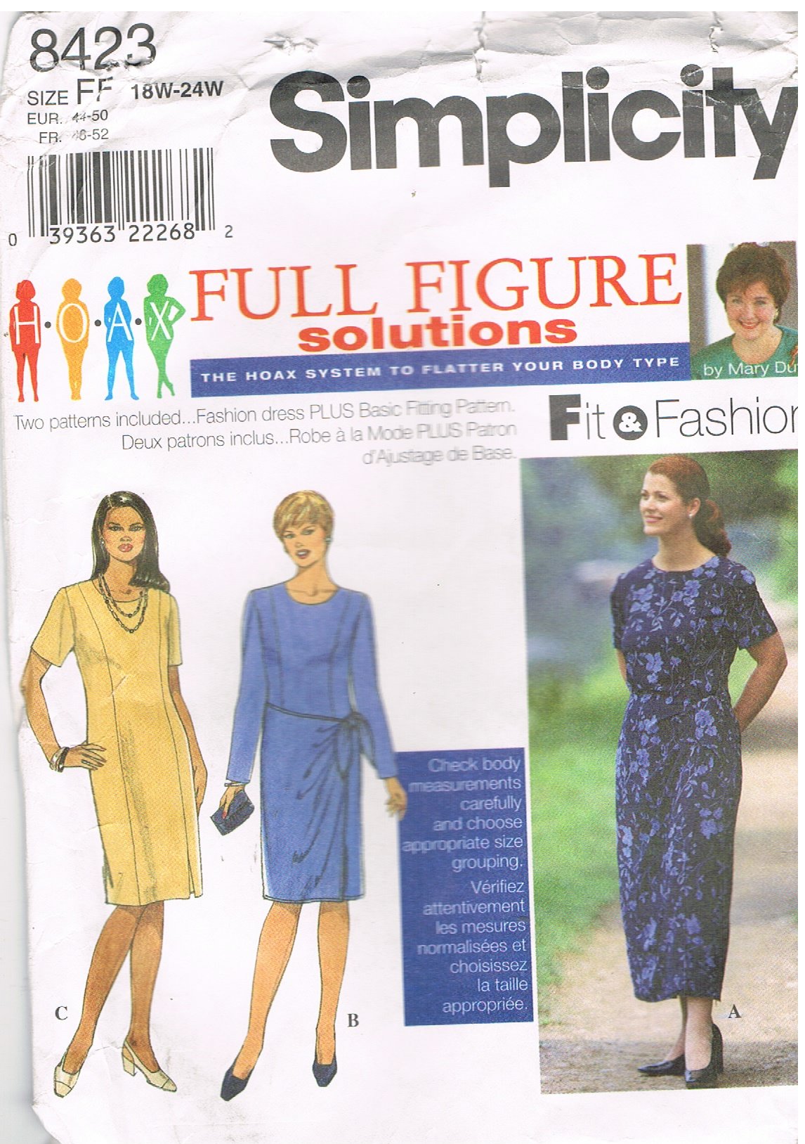 Patron robe grande taille Simplicity 8423 solution coupe ajustée morphologie FF - 3
