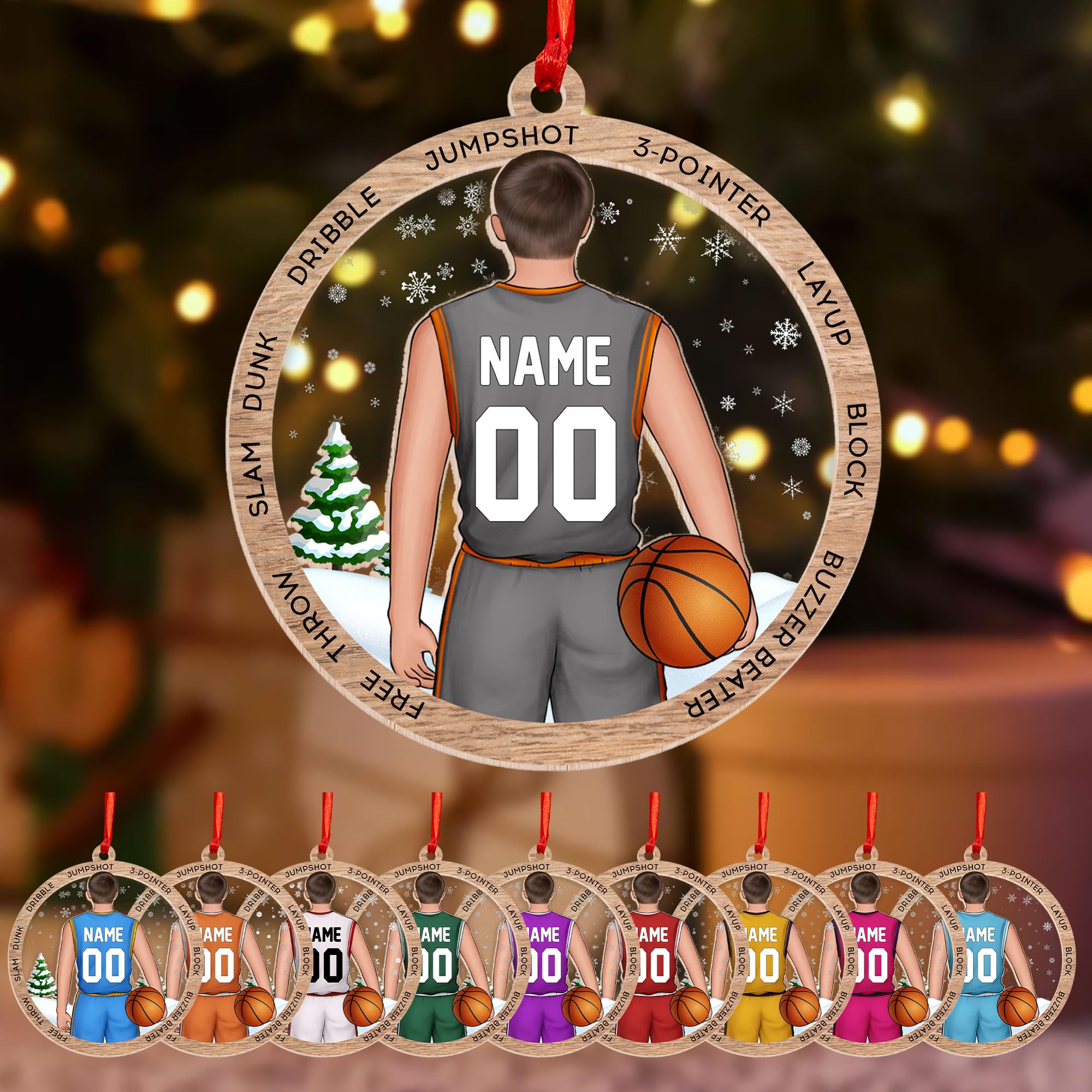 Artparel Custom Basketball Ornament 2025 - Basketball Player Ornament - Basket Ball Christmas Tree Ornaments - Basket Ball Player Gifts for Team (BKB