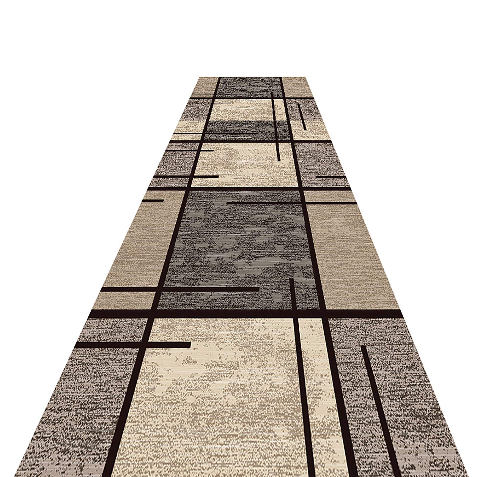 Tapis de couloir moderne pour décoration de la maison et entrée marron