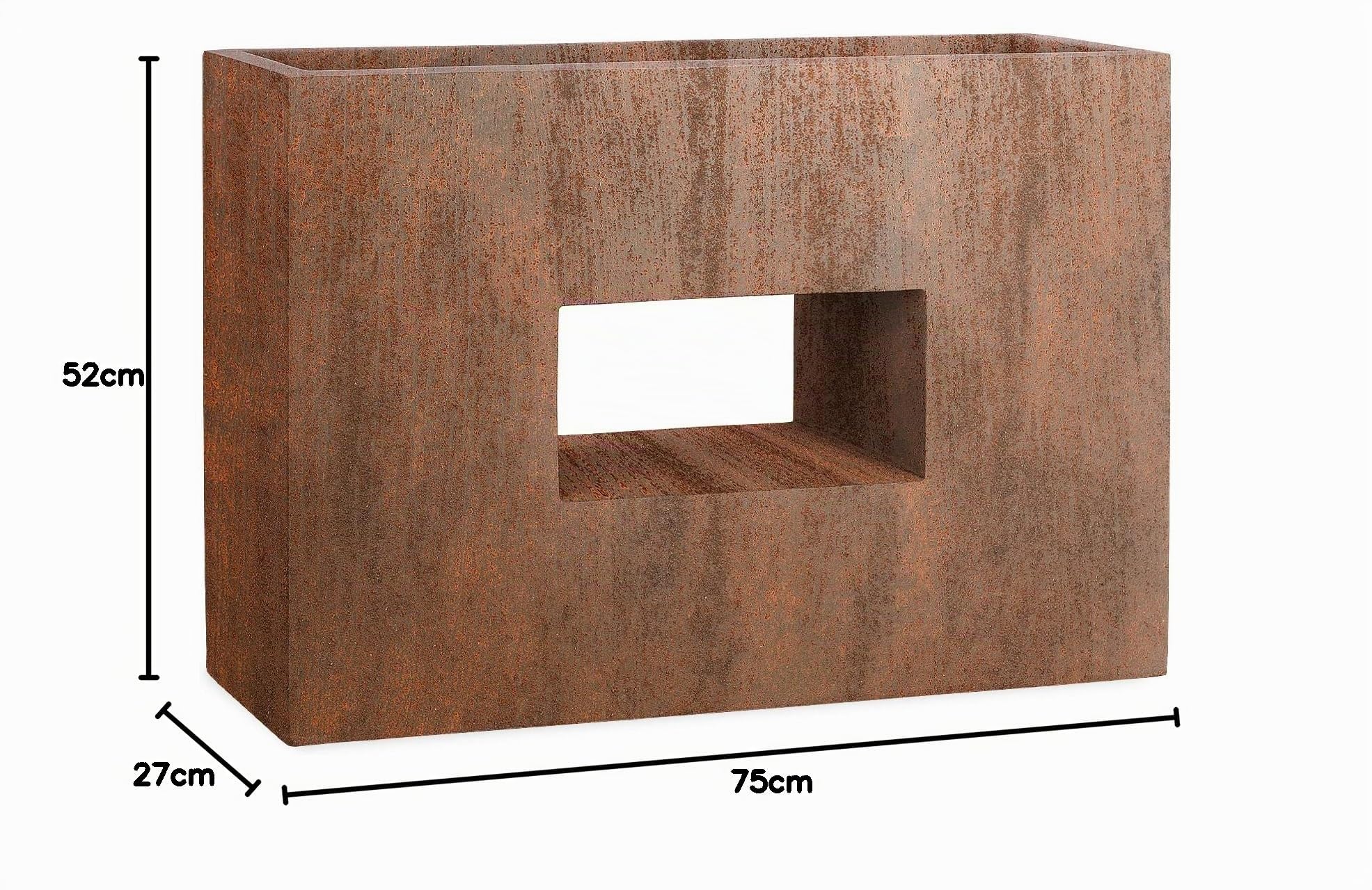 Pflanzwerk® Pflanzkübel Vista Rost Braun 52x75x27cm *Frostbeständiger Blumenkübel* *UV-Schutz* *Qualitätsware*