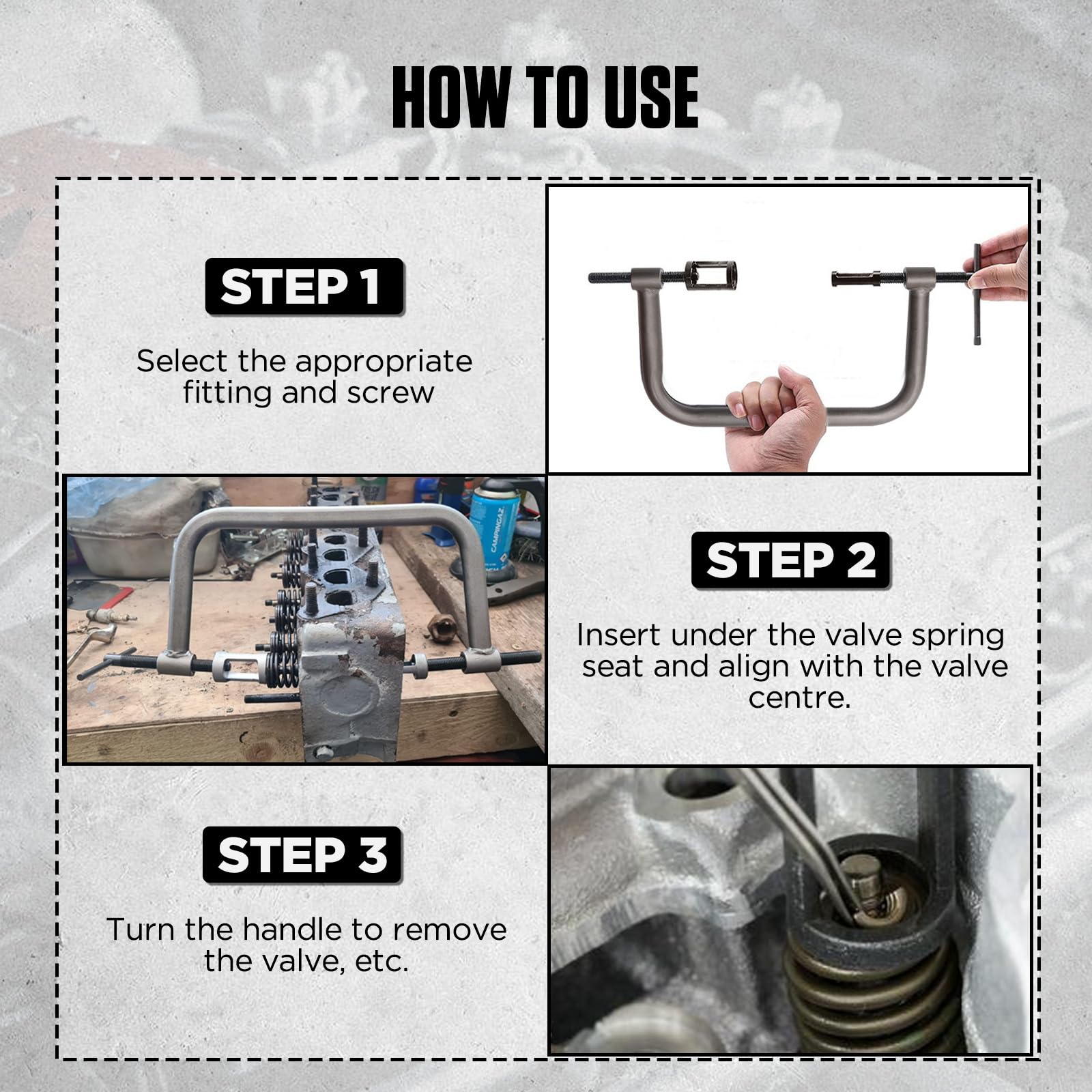 10tlg Universal Ventilfederspanner Werkzeug mit C-Klemme Crimp Gewinde Angetrieben Gelenke für Auto Motorrad