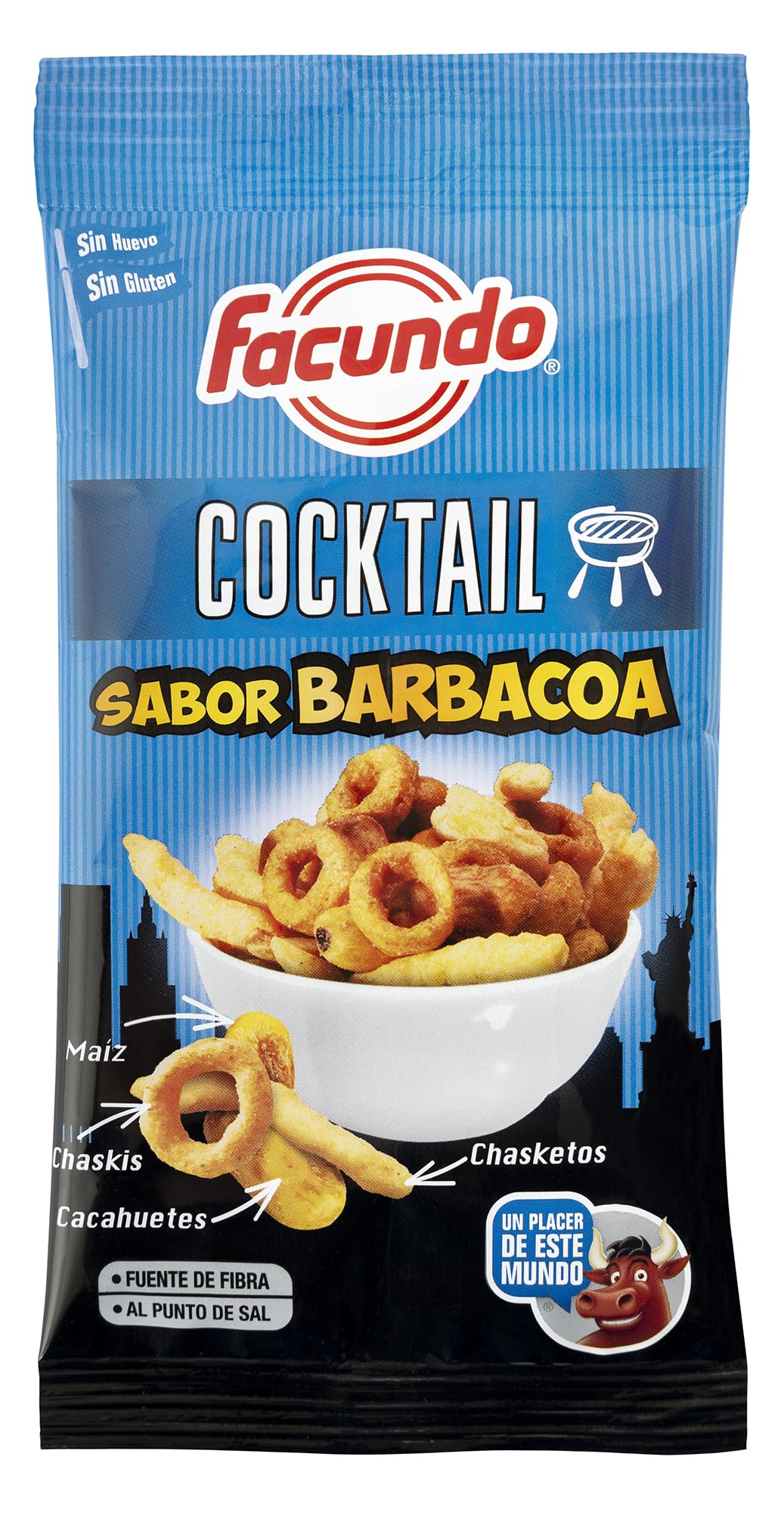 Facundo Mix de Barbacoa 100g | Cacahuetes Repelados, Maíz Frito y Aperitivos Crujientes | Sabor Intenso a Barbacoa | Snack Irresistible y Crujiente