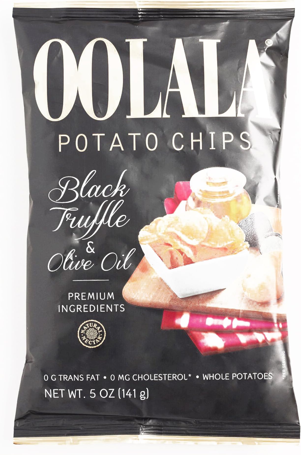 Oolala Black Truffle and Olive Oil Potato Chips 5 oz each (3 Items Per Order, not per case)