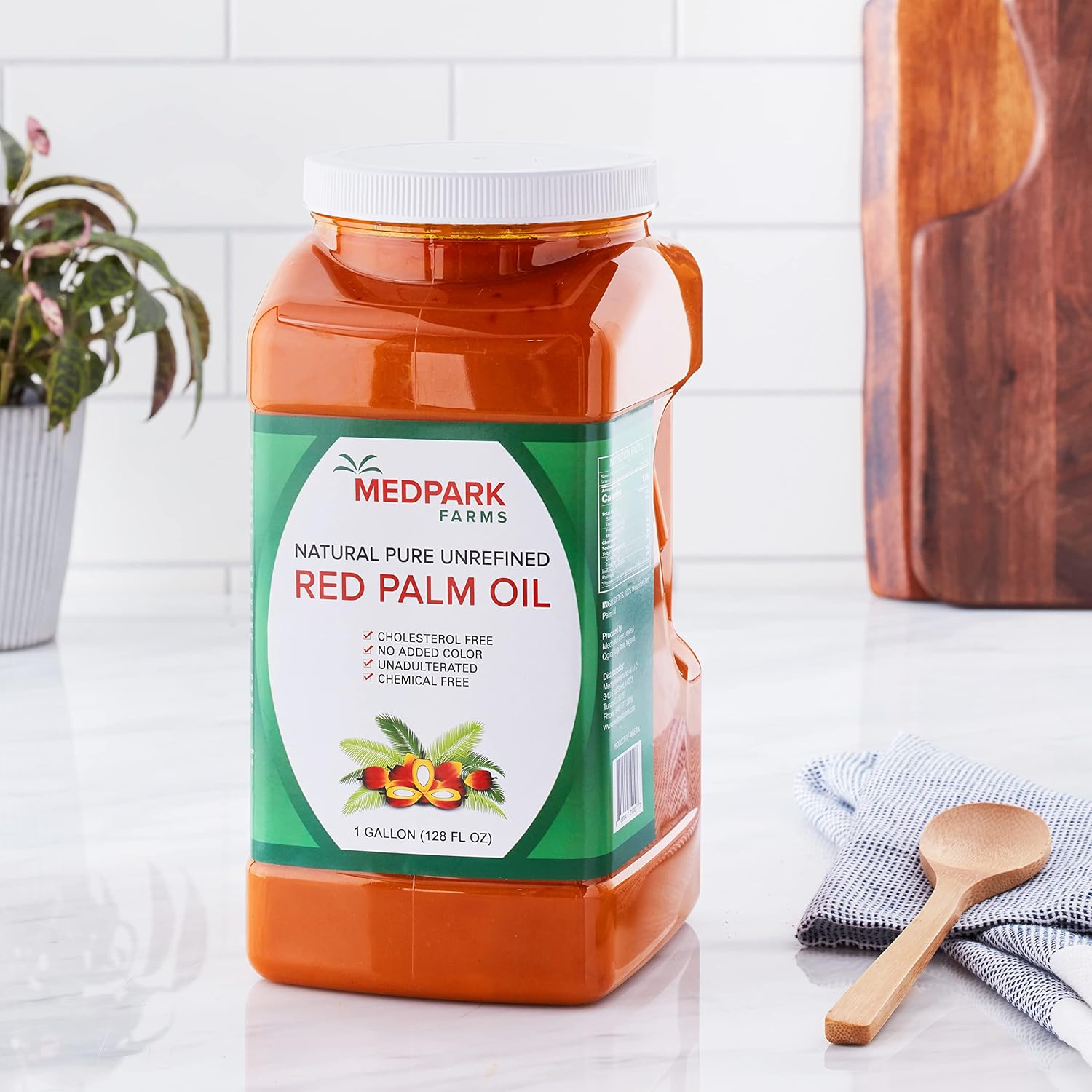Medpark Farms Africa Red Palm Oil (1 Gallon/4 Liters/128 Fl Oz) 100% Pure/Natural/Unrefined (PET-BPA FREE Container)