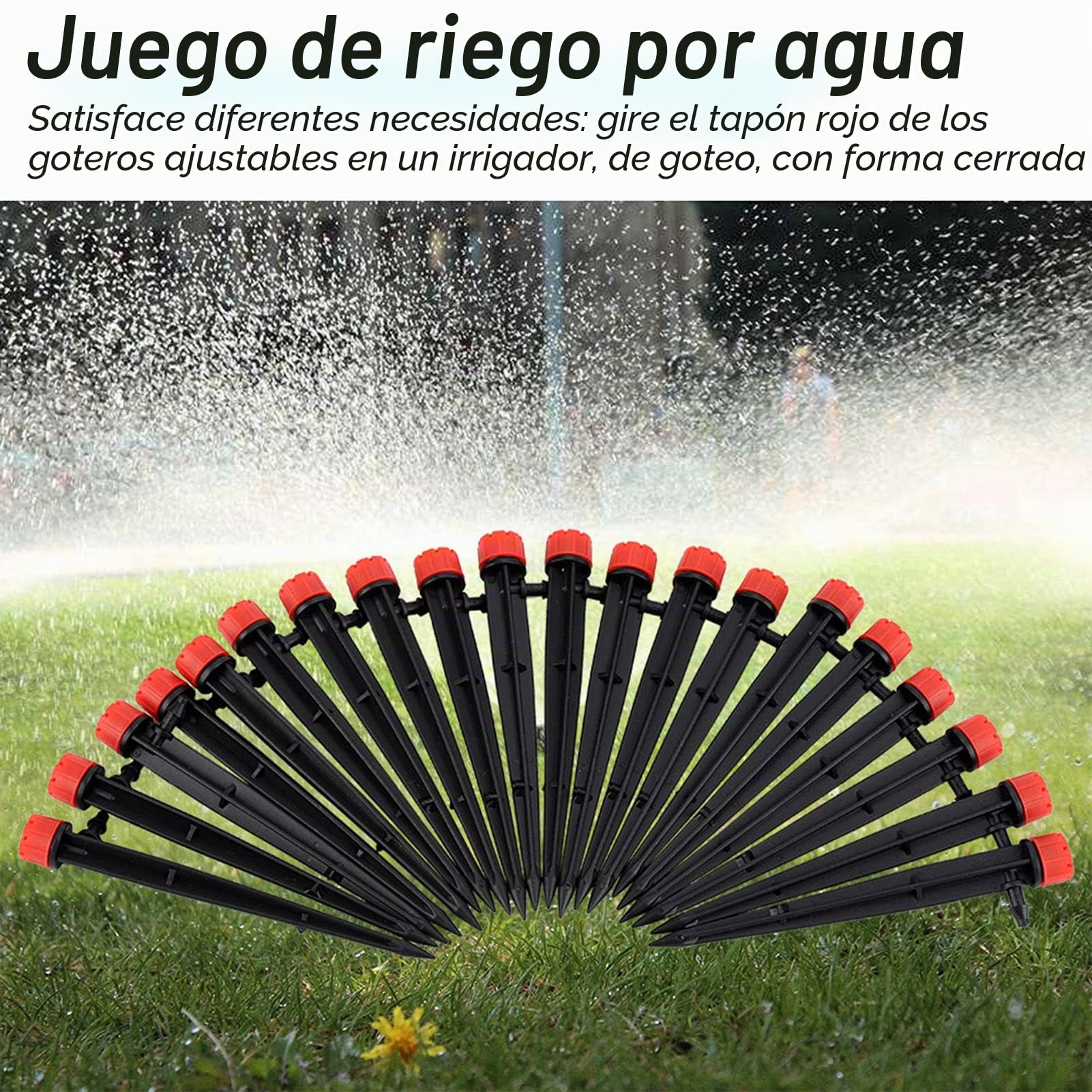 Ejoyous Kit de de Riego, Kit de Riego Automático, Juego de Riego por Microgoteo con Manguera de Aspersión de 25 M, para Plantas de Jardín Paisajístico, Flores de Invernadero