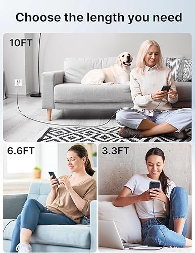 Vista 67 de JSAUX Cable USB C a USB C de 100 W para iPhone 17, cable de carga USBC tipo C 5A de carga rápida compatible con iPhone 17 Air 16 15 Pro Max Samsung