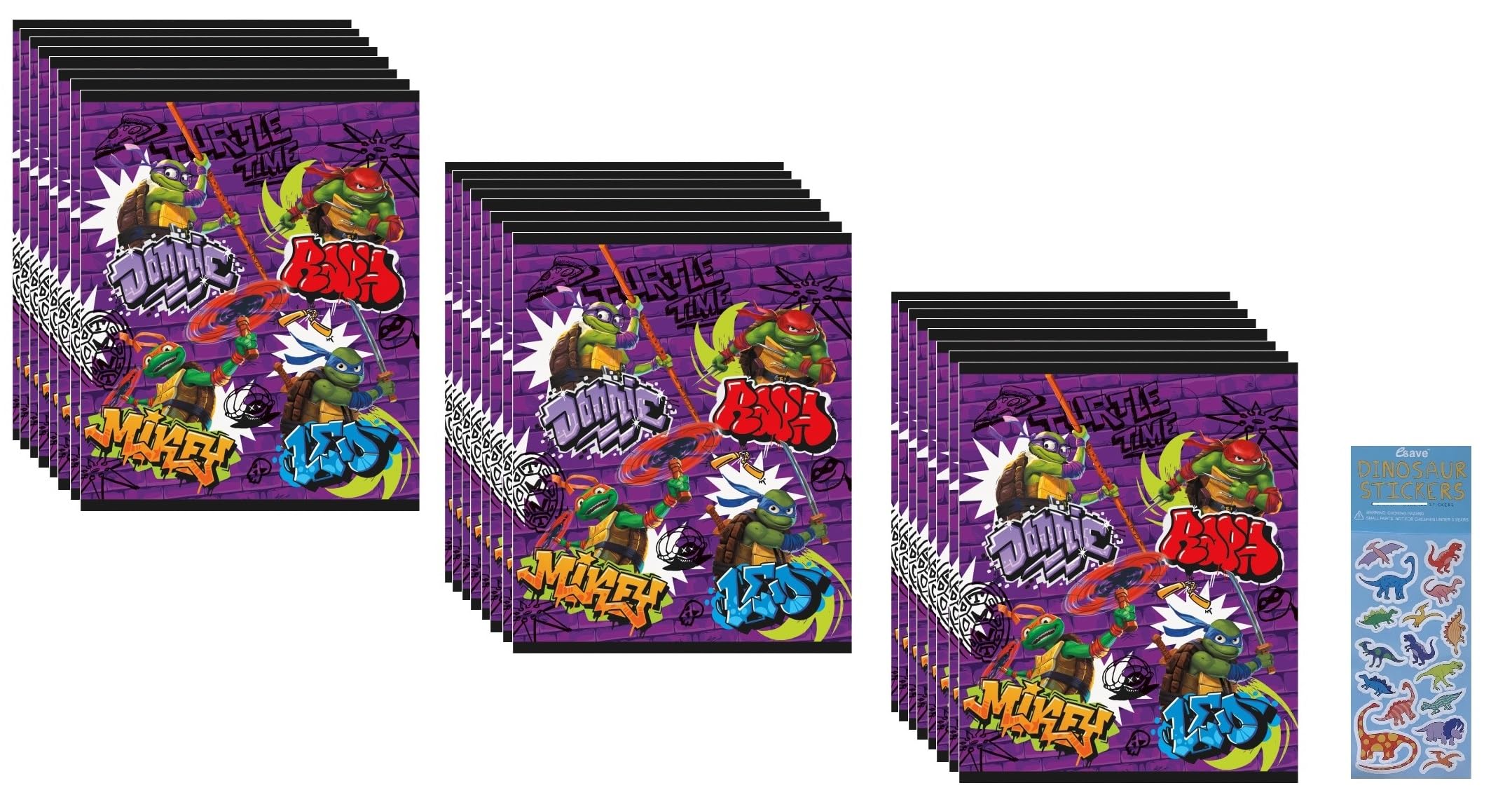 Amscan TMNT Ninja Turtles Birthday Party Supplies Favor Bundle Pack includes 24 Party Favor Loot Bags