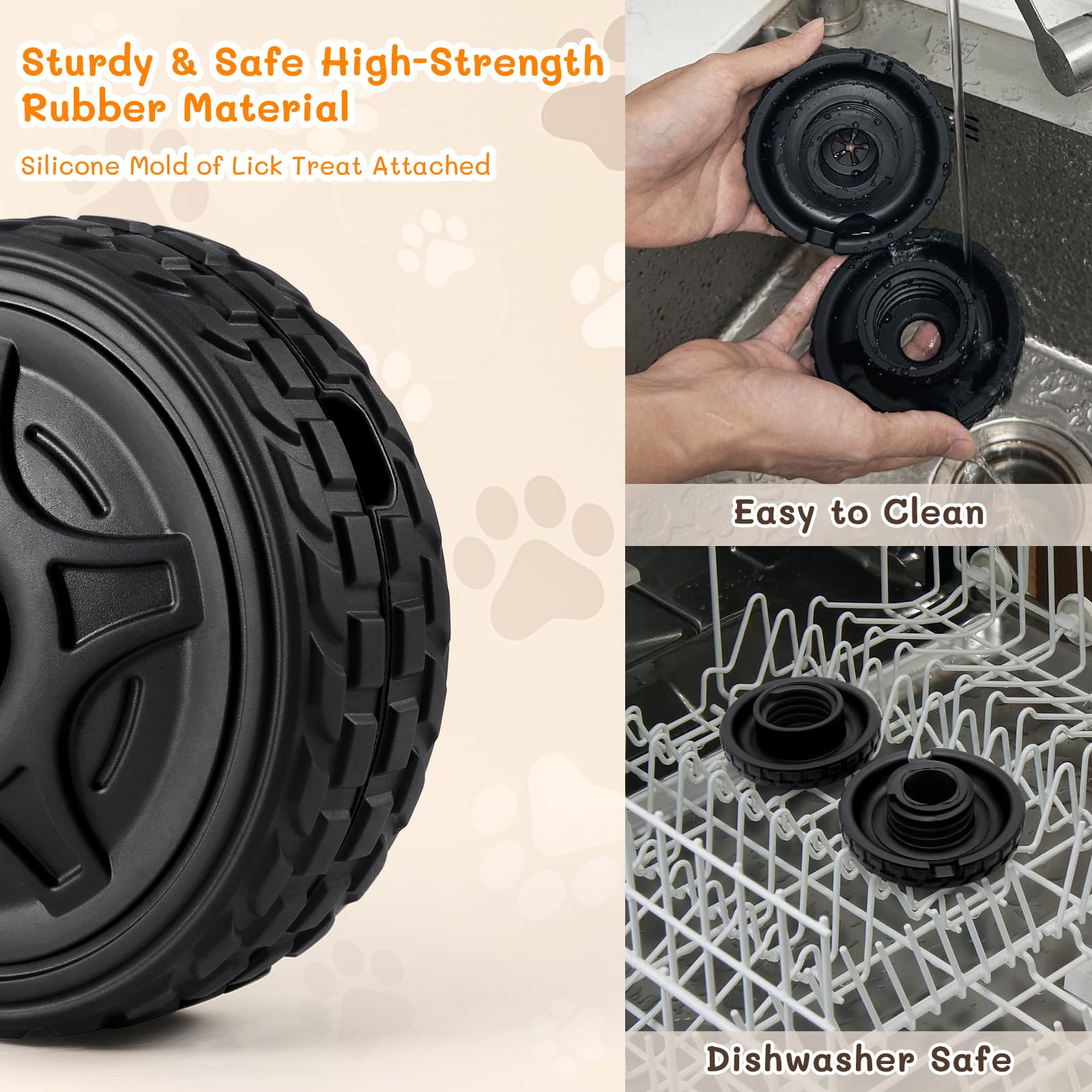 PETFROH 3-in-1 Dog Treat Toy for Aggressive Chewers - Natural Rubber Enrichment, Chew, Bully Stick Holder, Lick Toy With Silicone Mold - Image 3