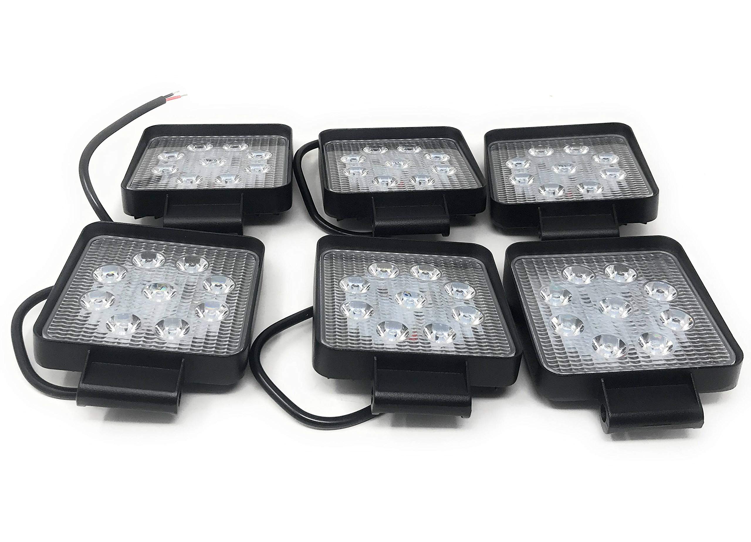 TEMPO DI SALDI 6 X Faro 27W Quadrato Faretto Led Da Lavoro 9 Led Da 3W Di Profondità Auto Barca