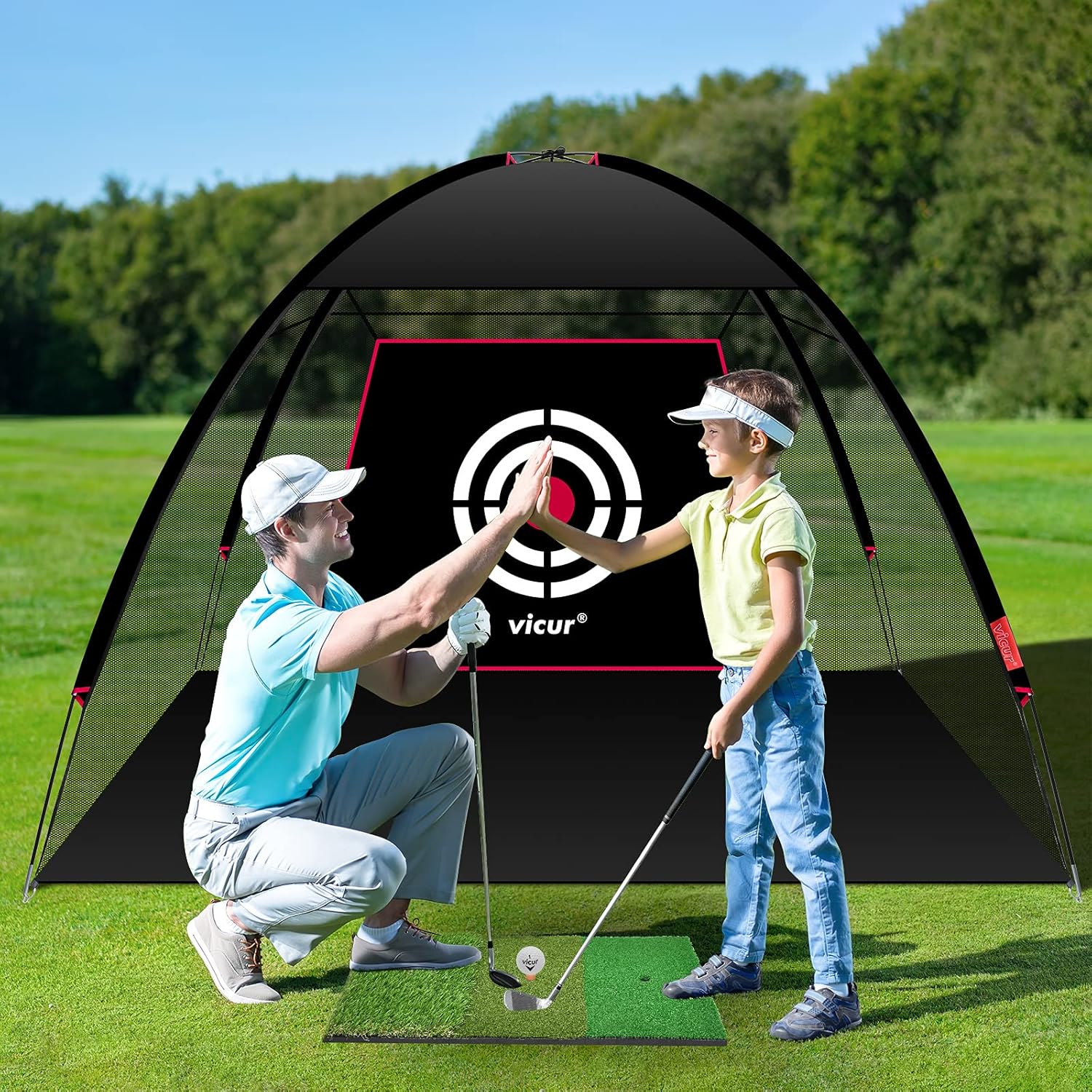 VICUR Golf Nets Golf Practice Net Golf Hitting Net 10x7 feet with Golf Hitting Mat & Golf Balls Packed in Carry Bag for Backyard Driving Indoor Outdoor : Sports & Outdoors