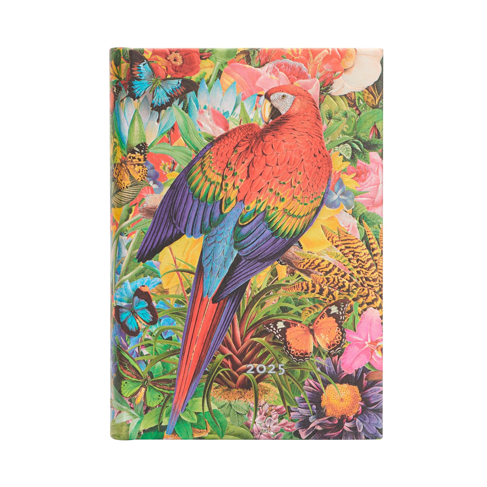 Paperblanks 12 Month Calendar 2025, Tropical Garden, Mini, Day Overview, Elastic Band Closure