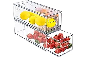 2 Pack Stackable Fridge Drawer