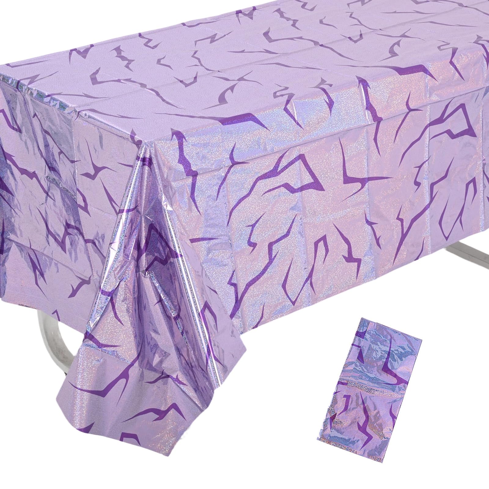 Leseogye Purple Birthday Table Cloth, Demon Table Decoration, Waterproof Tablecloth for Kpop Party Decorations (B)