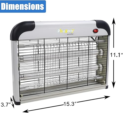 Miniatura 2 de Exterminador eléctrico de insectos, 2800 V de rejilla alta para interiores con lámparas de 20 W, trampa para insectos colgante enchufable para