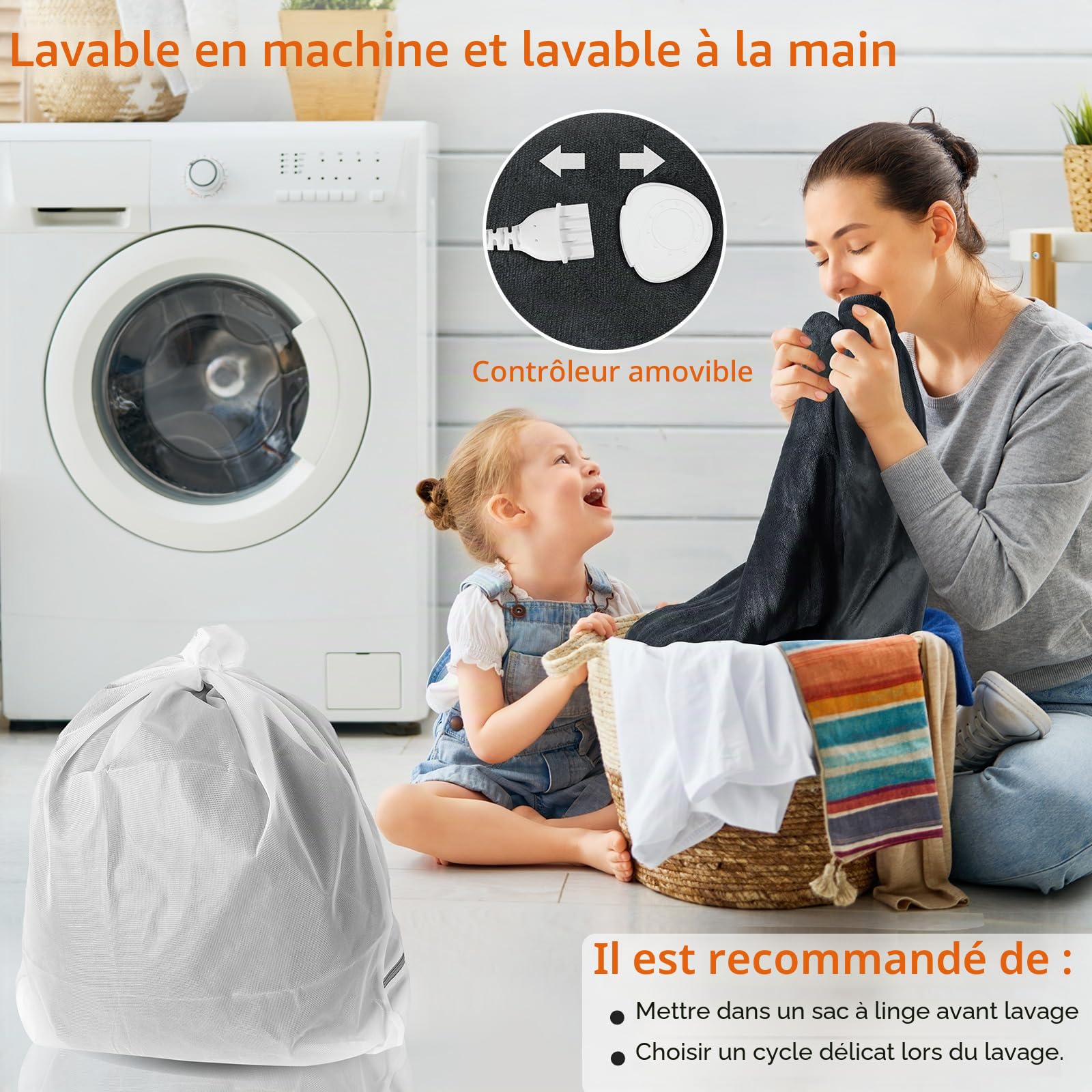 MYCARBON Couverture Chauffante 180x160cm, 2 Places, Arrêt Automatique, Minuterie 9H, 9 Températures, Protection Contre la Surchauffe, Affichage LED, Lavable Machine, Plaid Chauffant pour Canapé, Lit