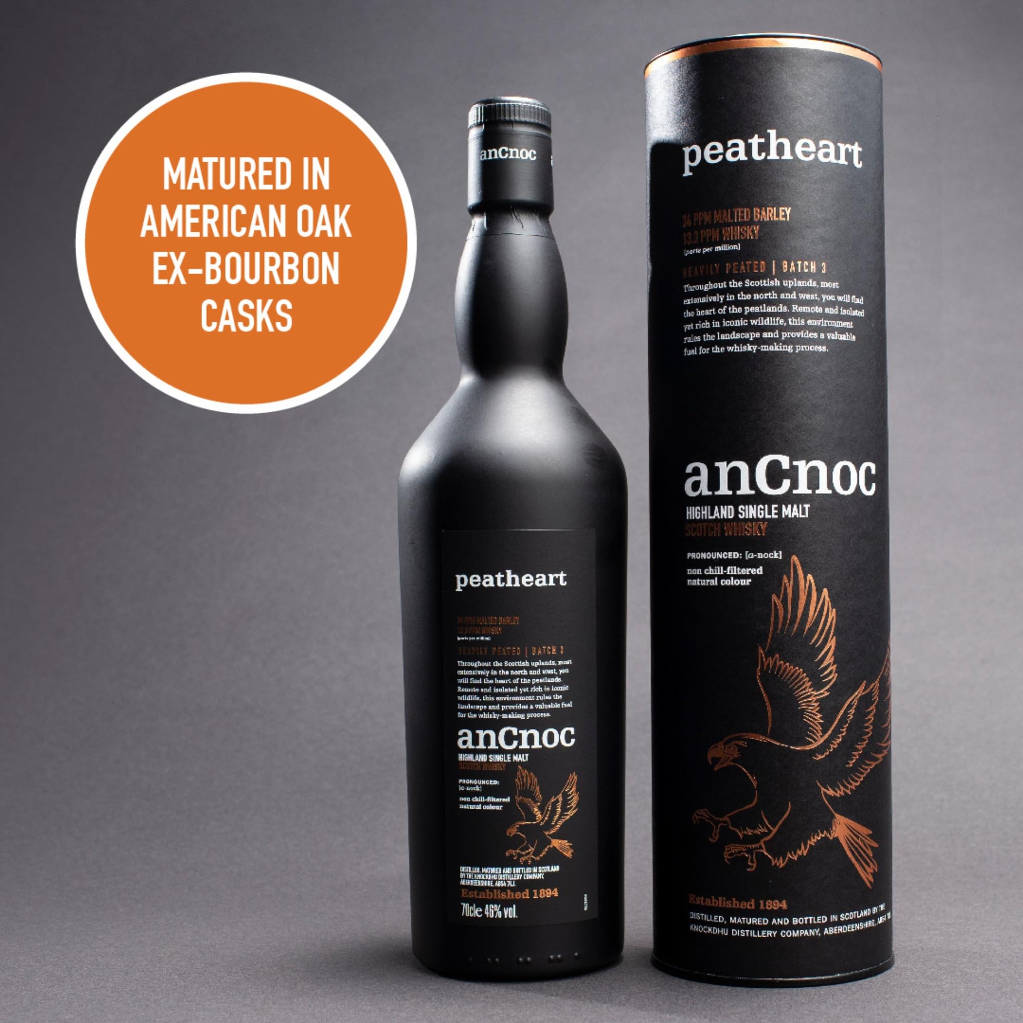AnCnoc PEATHEART Heavily Peated Batch 3 46% Vol. 0,7l in Giftbox