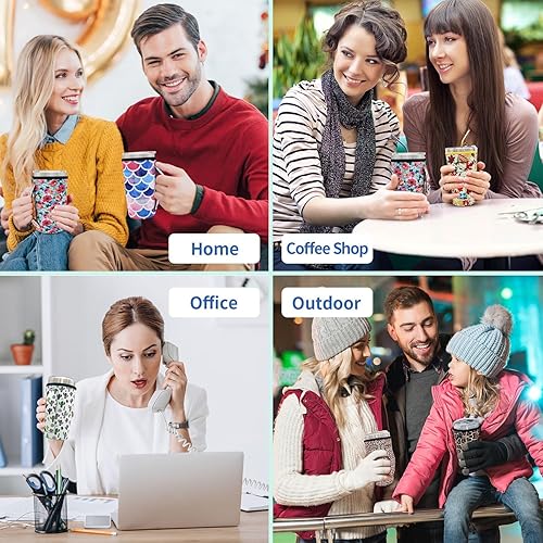 Miniatura 7 de Fundas aisladas de neopreno para vasos, idea para vaso de 20 onzas, YETI Rambler Ozark Trail Rtic, Starbucks Venti Cold (solo mangas de taza)