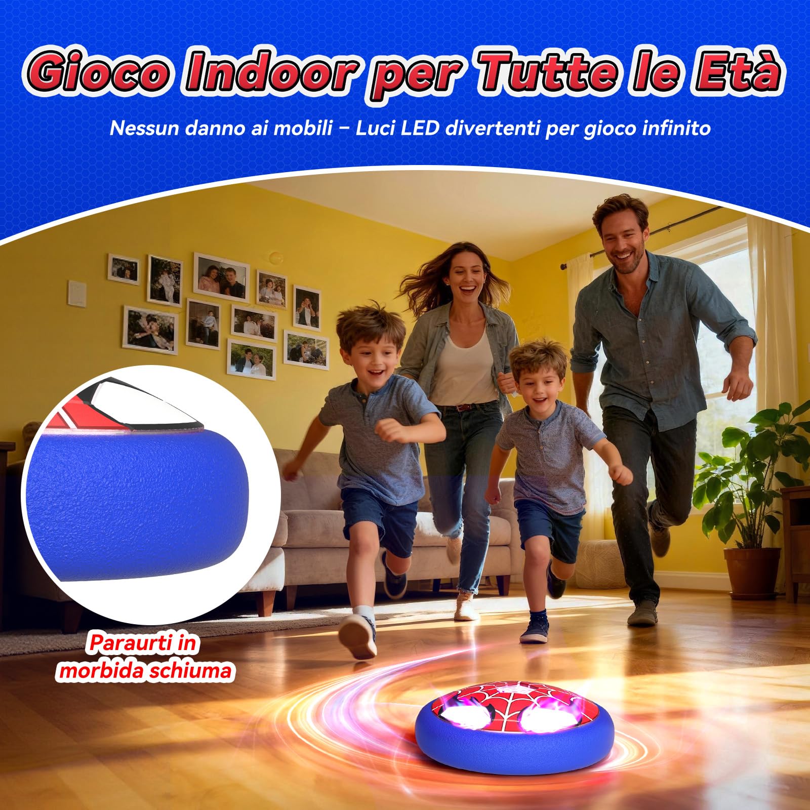 Pallone da Calcio con Occhi & Web Luminosi, Calcio Interno Giocattoli Bambino Regalo Bambino 3-12 Anni, Giochi Esterno Giardino Bambini Regalo Bimbo 4 5 6 7 8 9 10 Anni Maschio di Pasqua Compleanno