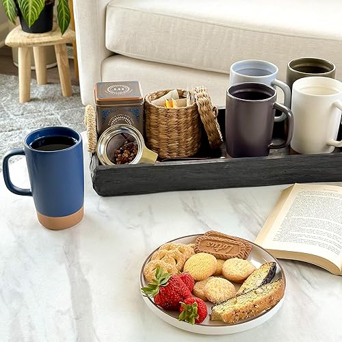 Miniatura 6 de Mora Ceramics - Taza de té grande con infusor de hojas sueltas y tapa de cerámica, 18 onzas, portátil, apta para microondas y lavavajillas, taza de