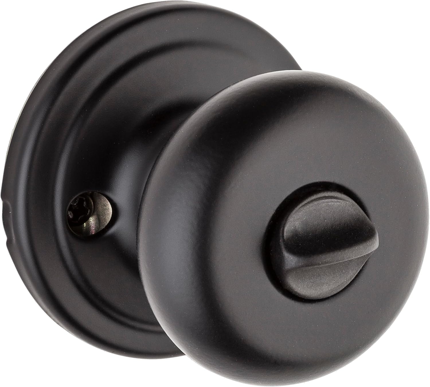 Kwikset Hancock Keyed Entry Door Knob with SmartKey Security, Matte Black Exterior Front Door Knob with Lock and Key, Microban Antimicrobial Protection, Pick Resistant Rekeyable Doorknob