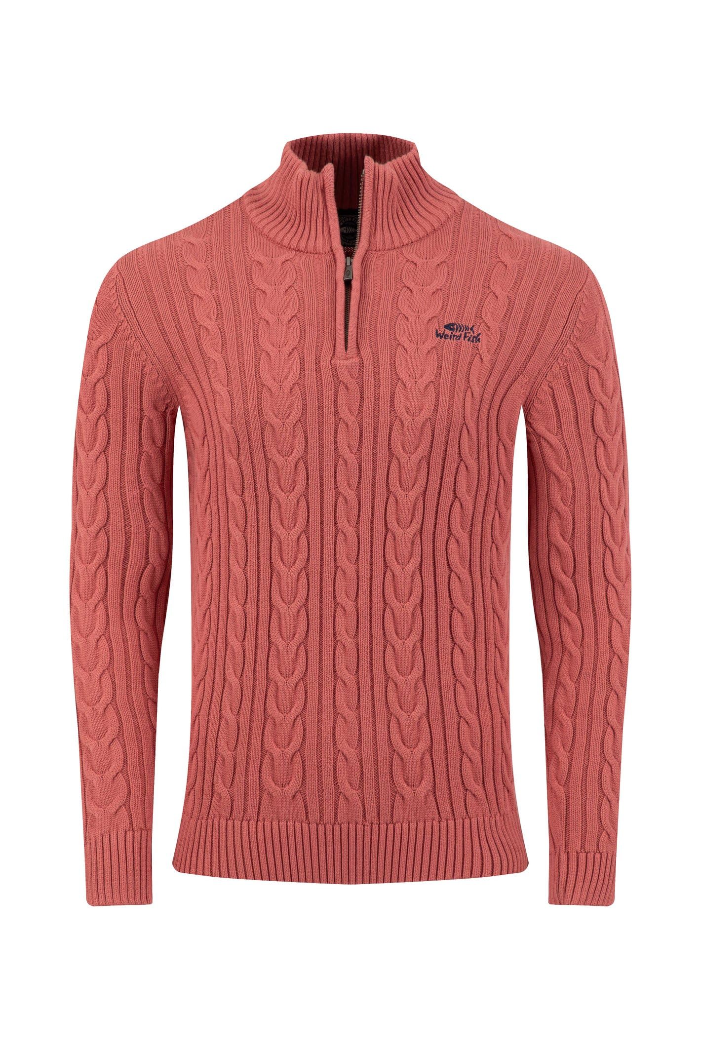 Weird Fish Men's Nantucket Heath 1/4 Zip Cable Knit Jumper Size Xl. (Jumper/Sweater/Fleece)