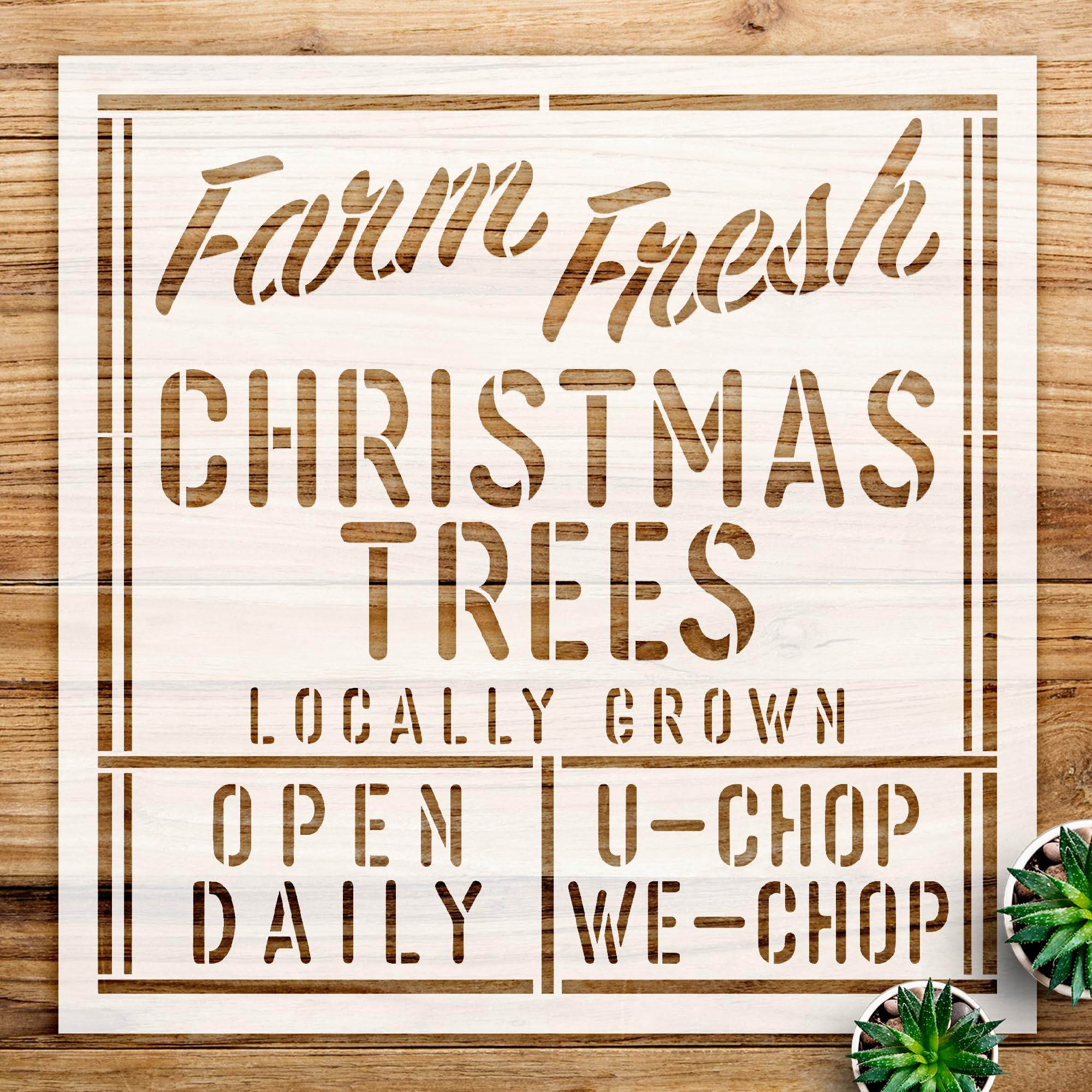 Christmas Trees Stencil Pattern for Wood and Craft Projects, Reusable Mylar Template, Ideal for Winter Season Home Decor and DIY Creations - Size A1 (23.4