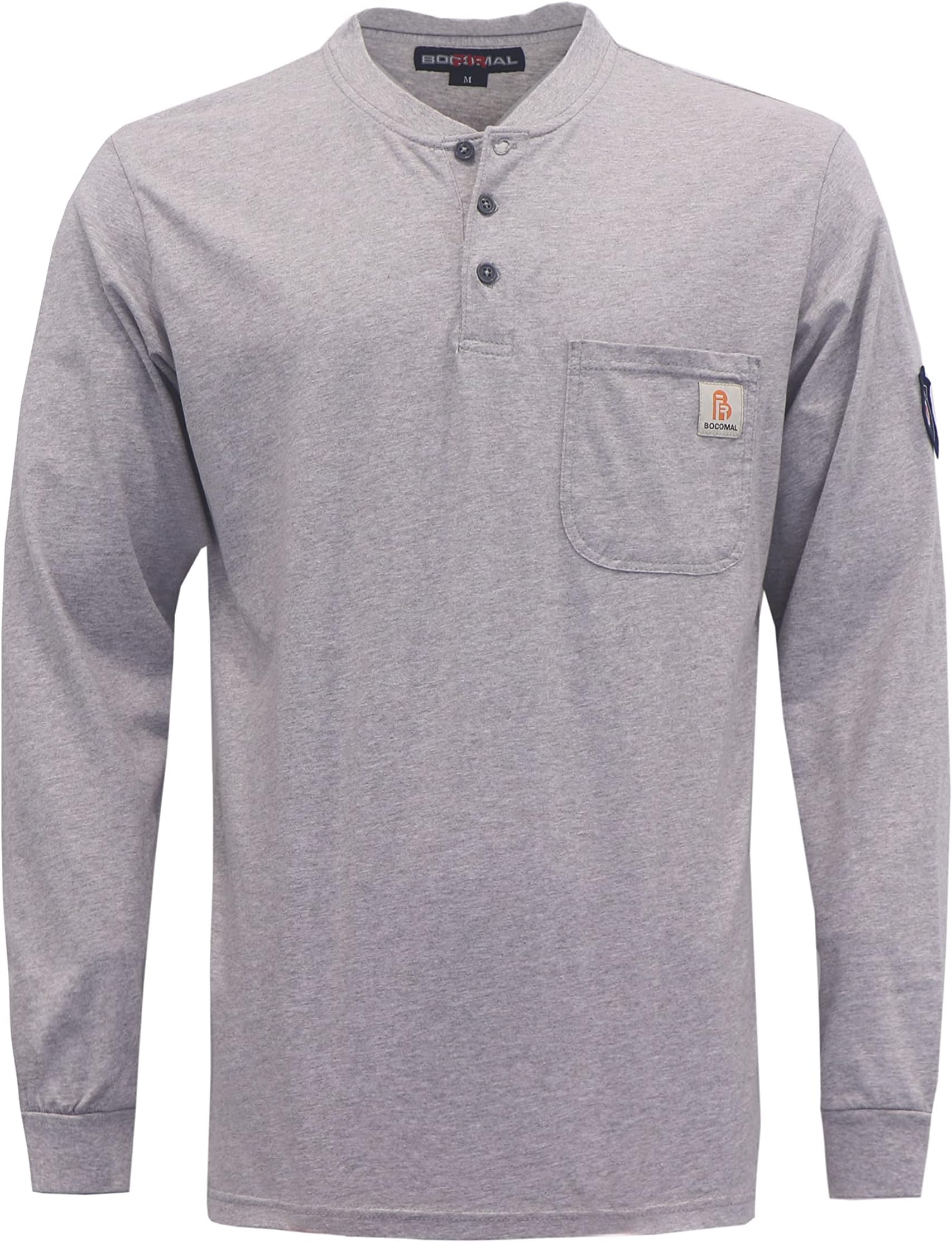 FR Shirts Flame Resistant Shirt 5.5oz 100% Cotton Light Weight CAT2 Fire Retardant Henley Shirts