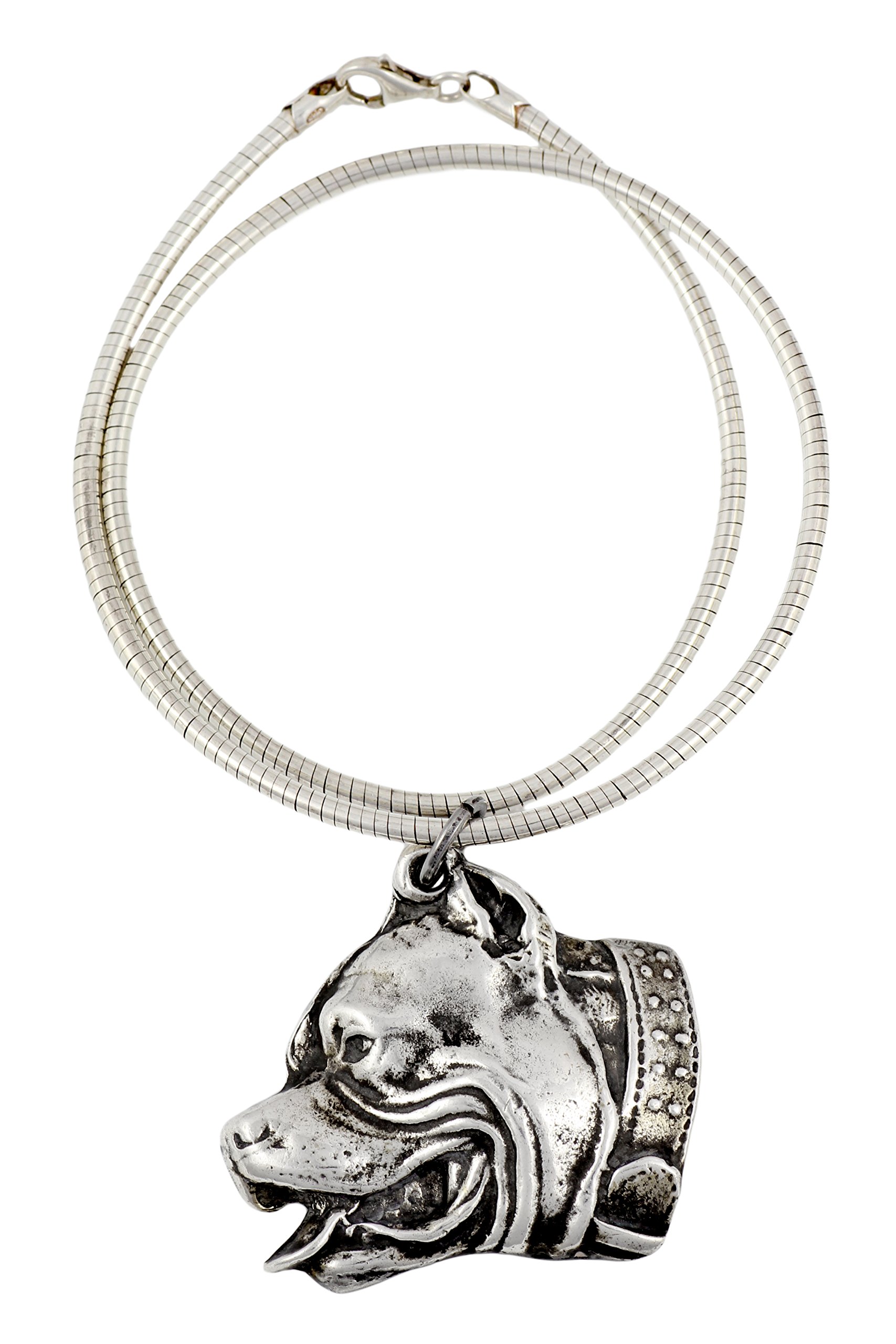 Art-Dog Colección Colgante para Perro en Hilo de Plata - Collar para Perro Hecho a Mano con Base de ZnAl y Recubrimiento de Plata - Joyería de Razas de Perros