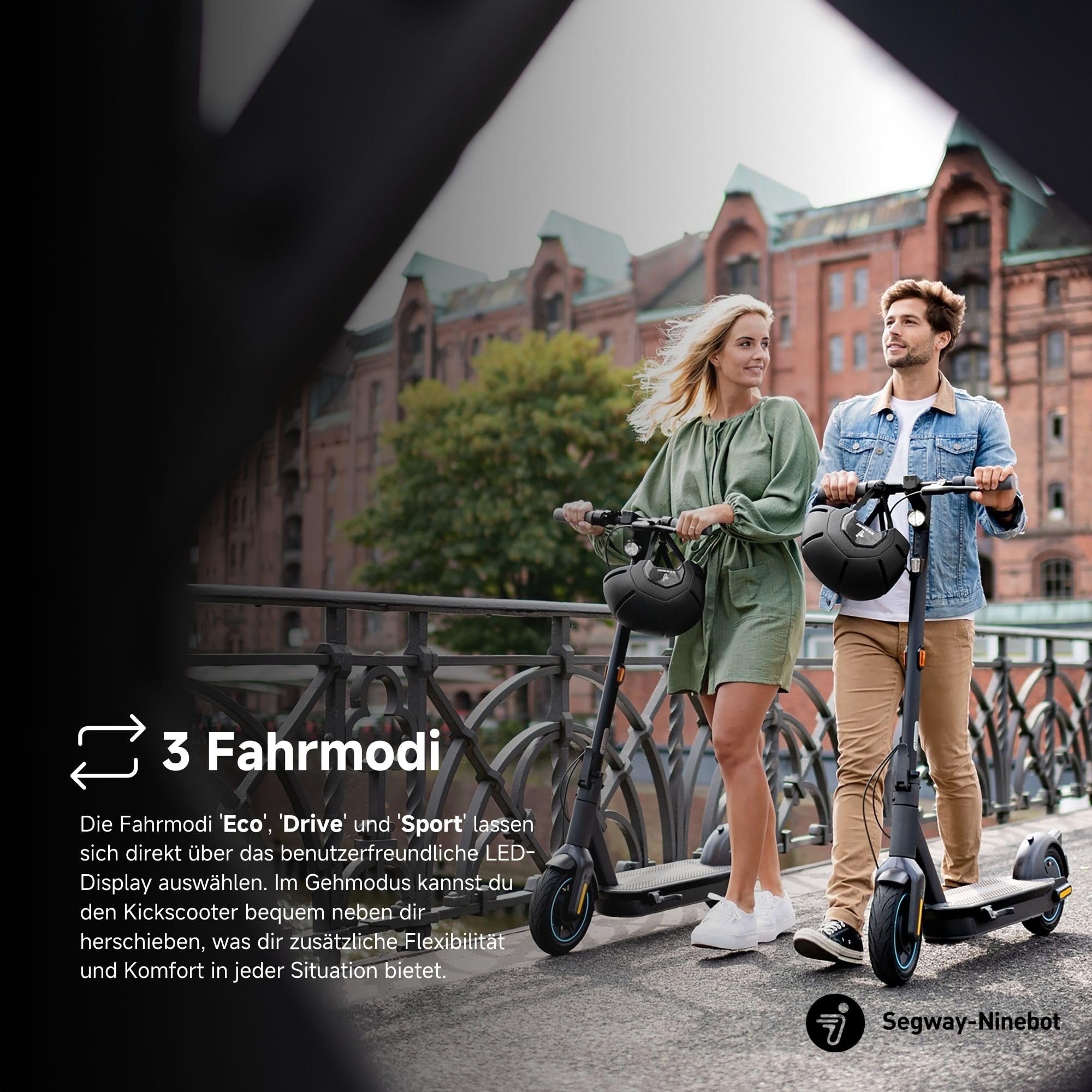Segway-Ninebot MAX G30D II, E Scooter mit Straßenzulassung für Erwachsene, max. 20 km/h Geschwindigkeit, 65 km Reichweite, Lange Reichweite (2021 Version), grau