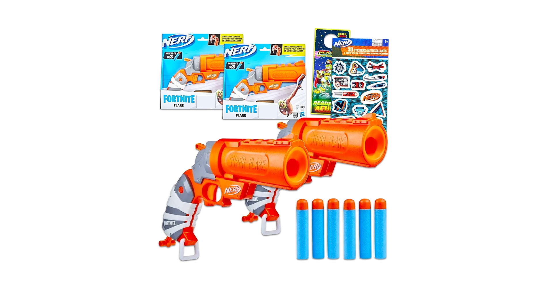 Amazon.com: FORTNITE Nerf Blasters for Kids - 2 Pack with 6