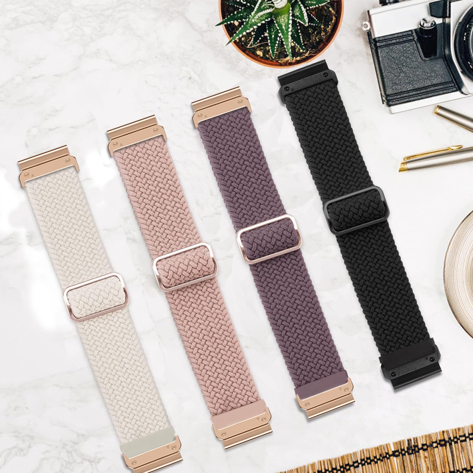 TUCOMO Nylon Braided Watch Band Compatible with Garmin Fenix 7S / Fenix 6S / Fenix 5S / Descent Mk2S - Image 3