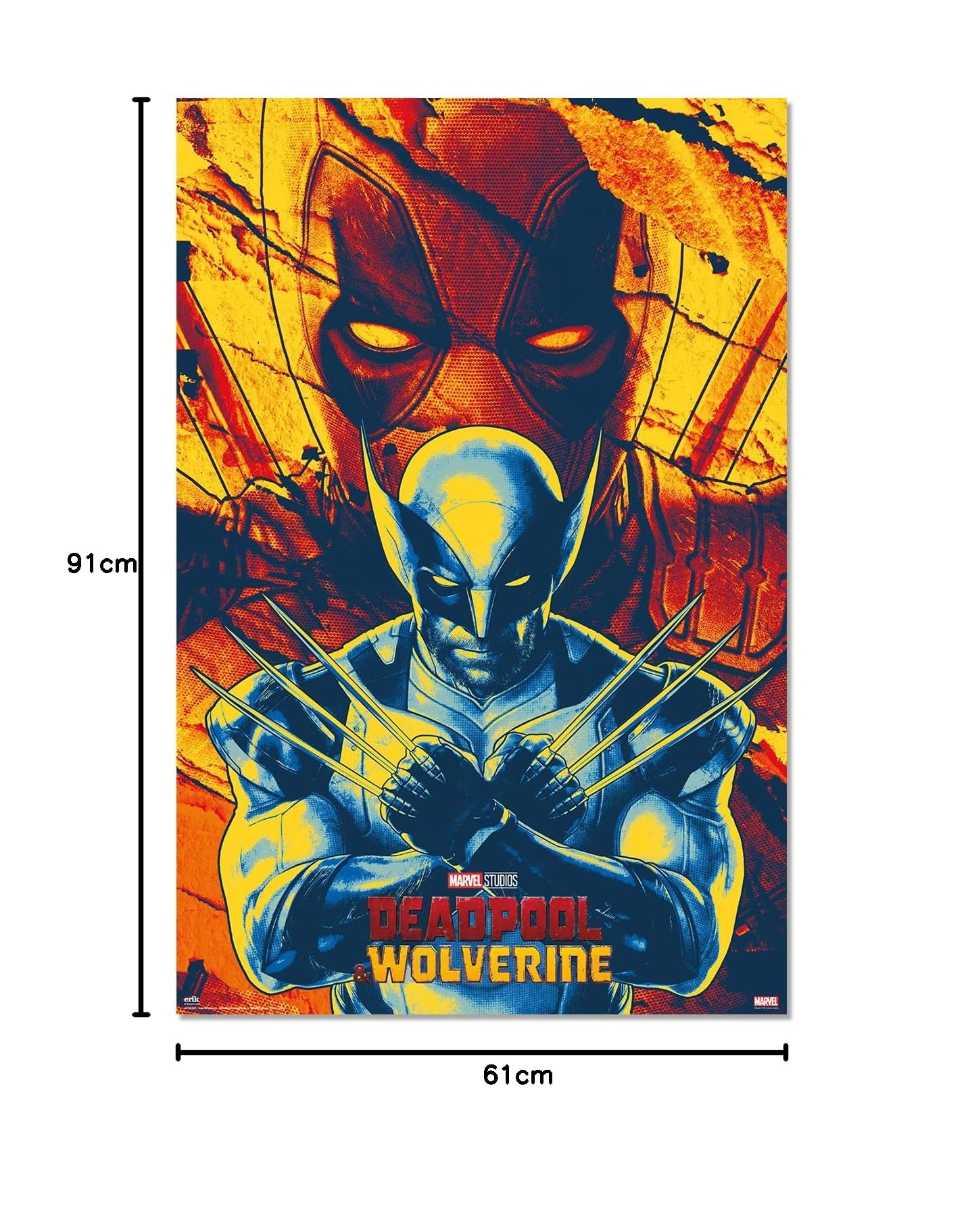 Póster Deadpool Y Lobezno 3 - Grupo Erik 61x91,5 Cm, Lámina Decorativa A Todo Color Para Habitación, Regalo Fan Marvel