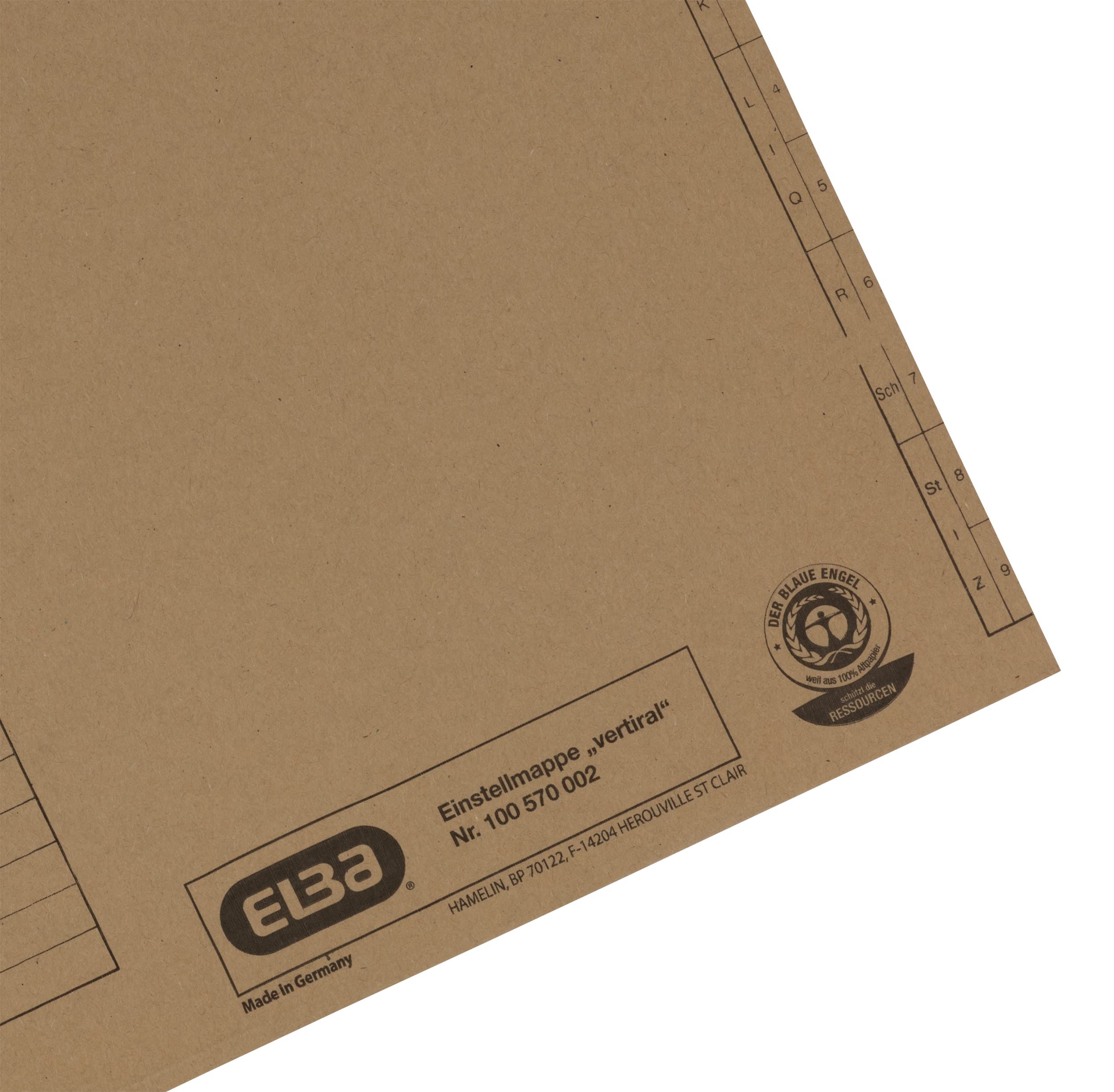 ELBA Einstellmappe, 100er Pack, Natronkarton, naturbraun