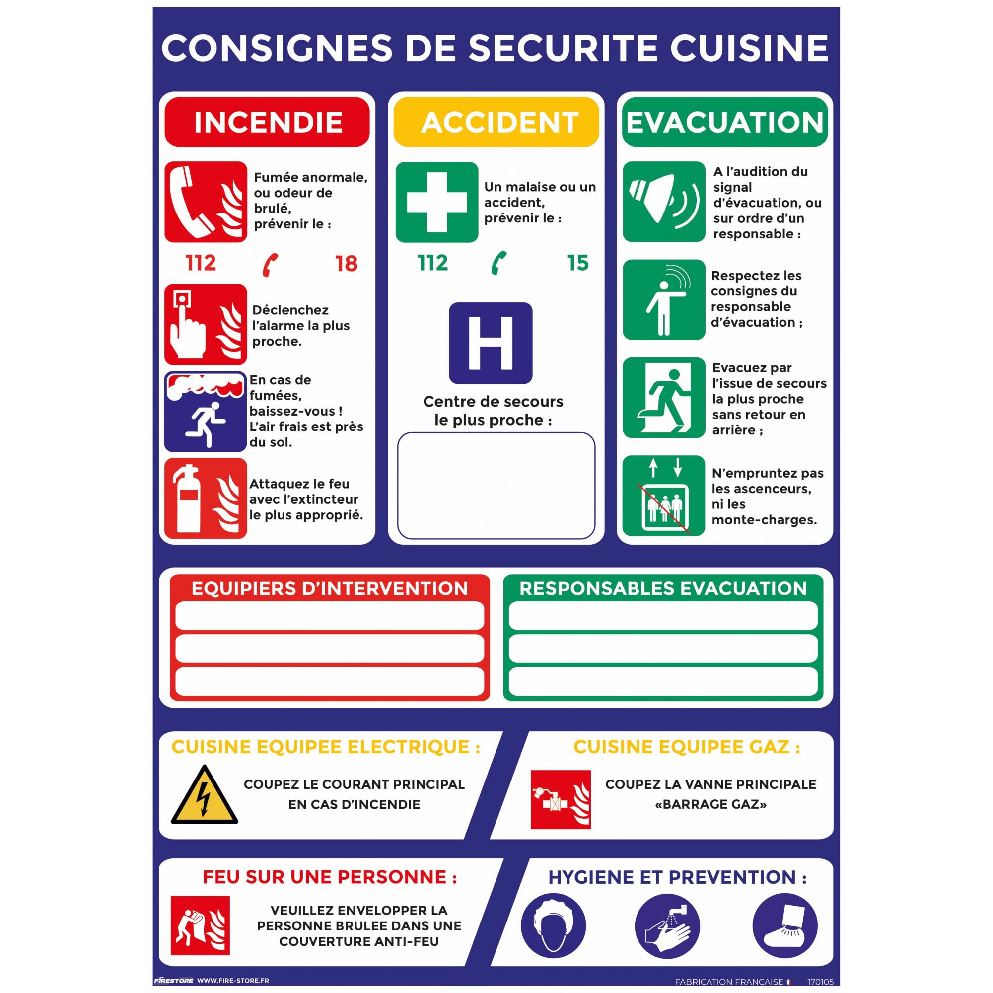 Consigne DE SECURITE Cuisine A4 Verticale