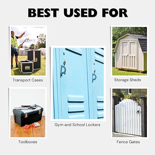 Miniatura 6 de Cerradura de combinación para casillero, unidad de almacenamiento, cerradura combinada de 4 dígitos con código, combinación de candado impermeable,