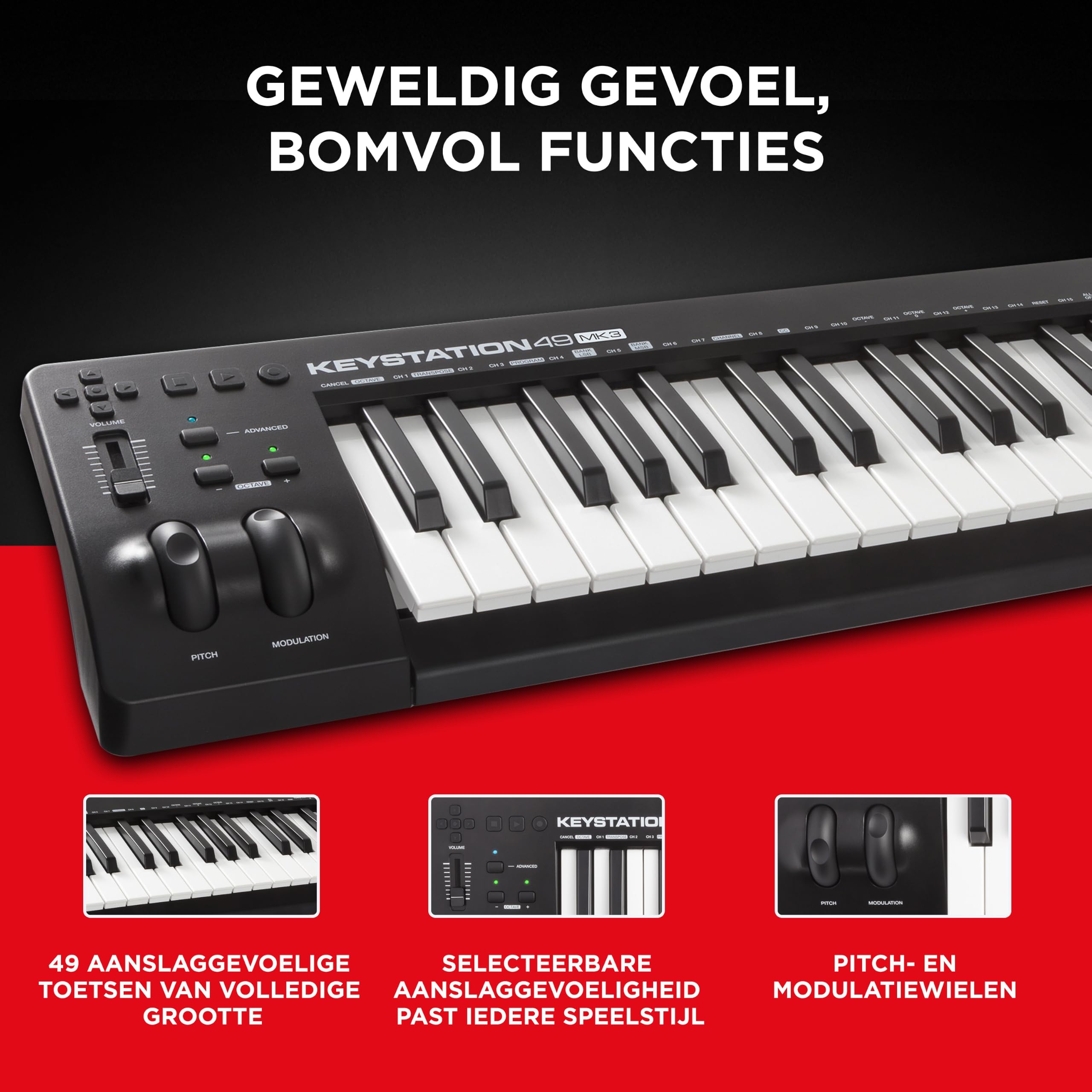 M-AUDIO Keystation 49 MK3 USB MIDI Controller | 49-Key Synth