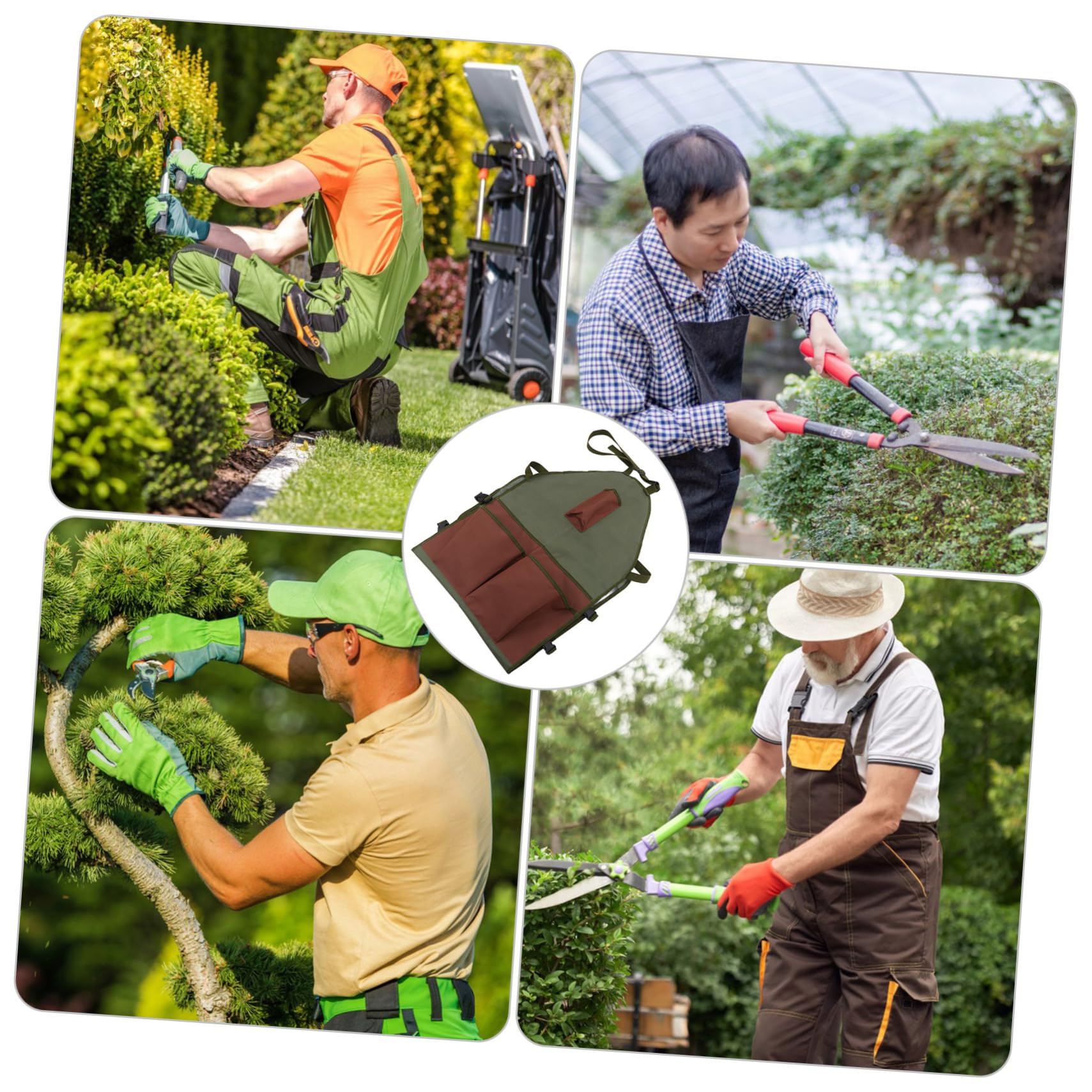 ibasenice Tablier de Jardinage Oxford Renforcé Poches Tablier pour Fruits Protection Jambes Accessoire Indispensable pour Jardinage Travaux Extérieur