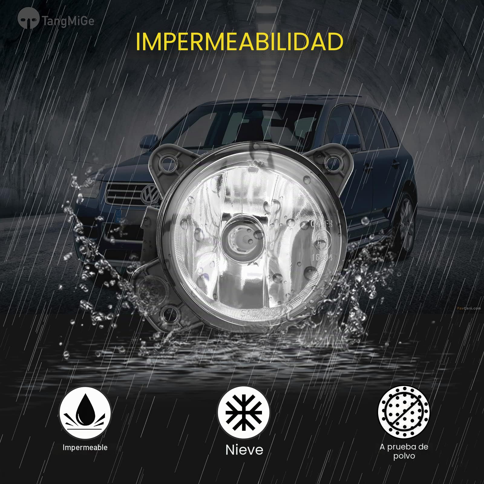 TangMiGe Luces antiniebla para Volkswagen VW Transporter Multivan T5 (7E 7F 7J 7H), Touareg 7L, Polo 9N, Crafter 30-50 2E; Skoda Praktik, Roomster 5J, Fabia I II 1 2 (6Y2 6Y3 6Y5 542 545)