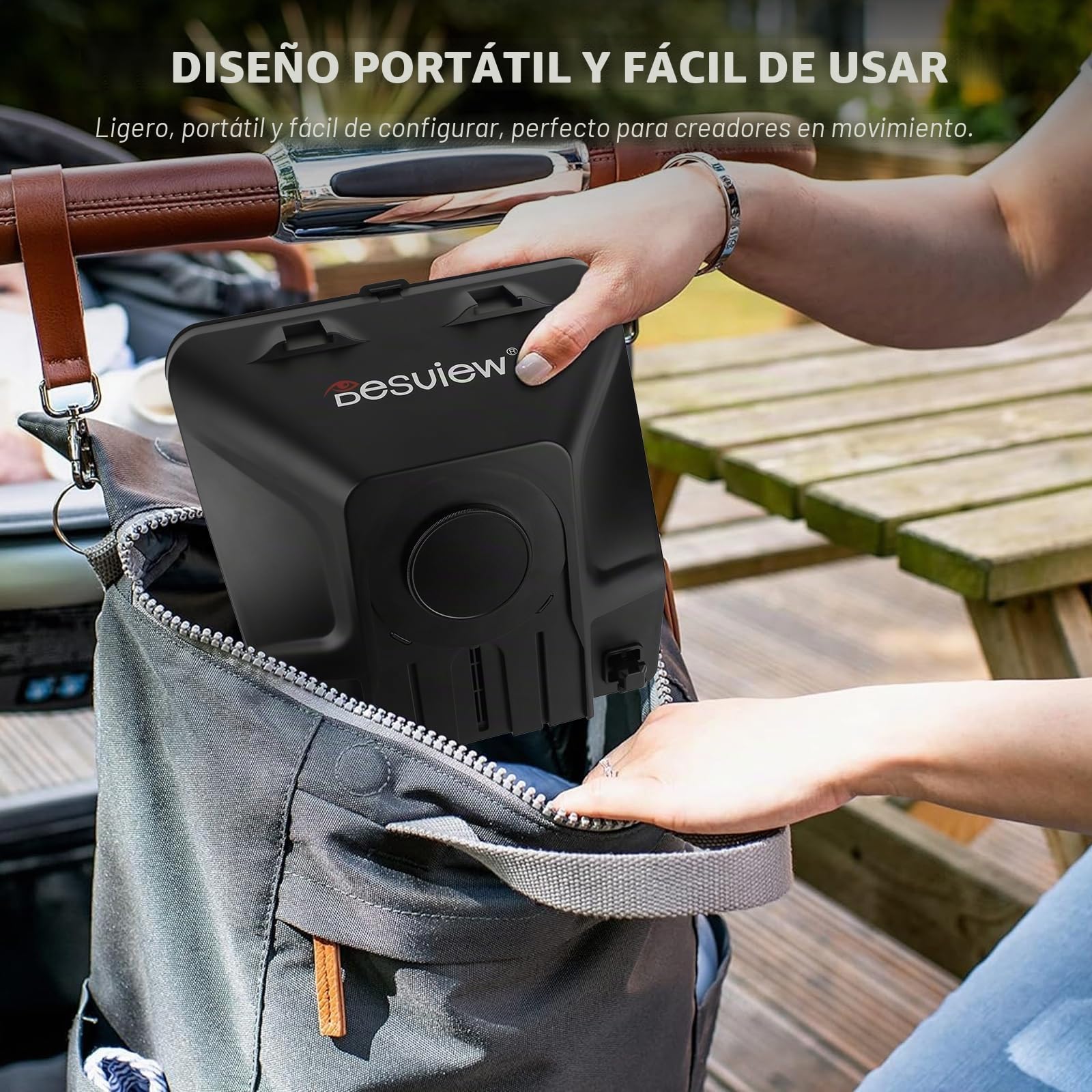 Desview Teleprompter T5 para Smartphone y Tablet, Grabación de Vídeo | Compatible con Cámaras DSLR. Incluye Anillos Adaptadores de 49-82 mm, Cristal Recubierto, Control Remoto Bluetooth, Aplicación