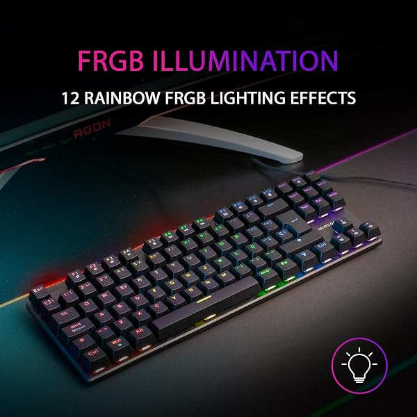 Mars Gaming MK80 Nero, Tastiera Gaming Meccanica TKL FRGB, Antighosting, Switch Meccanico Marrone, Lingua US - 3