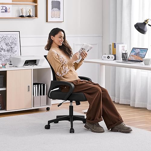 Miniatura 7 de Yaheetech Silla ergonómica de malla para oficina, silla de escritorio para computadora, altura ajustable, silla giratoria ejecutiva con soporte