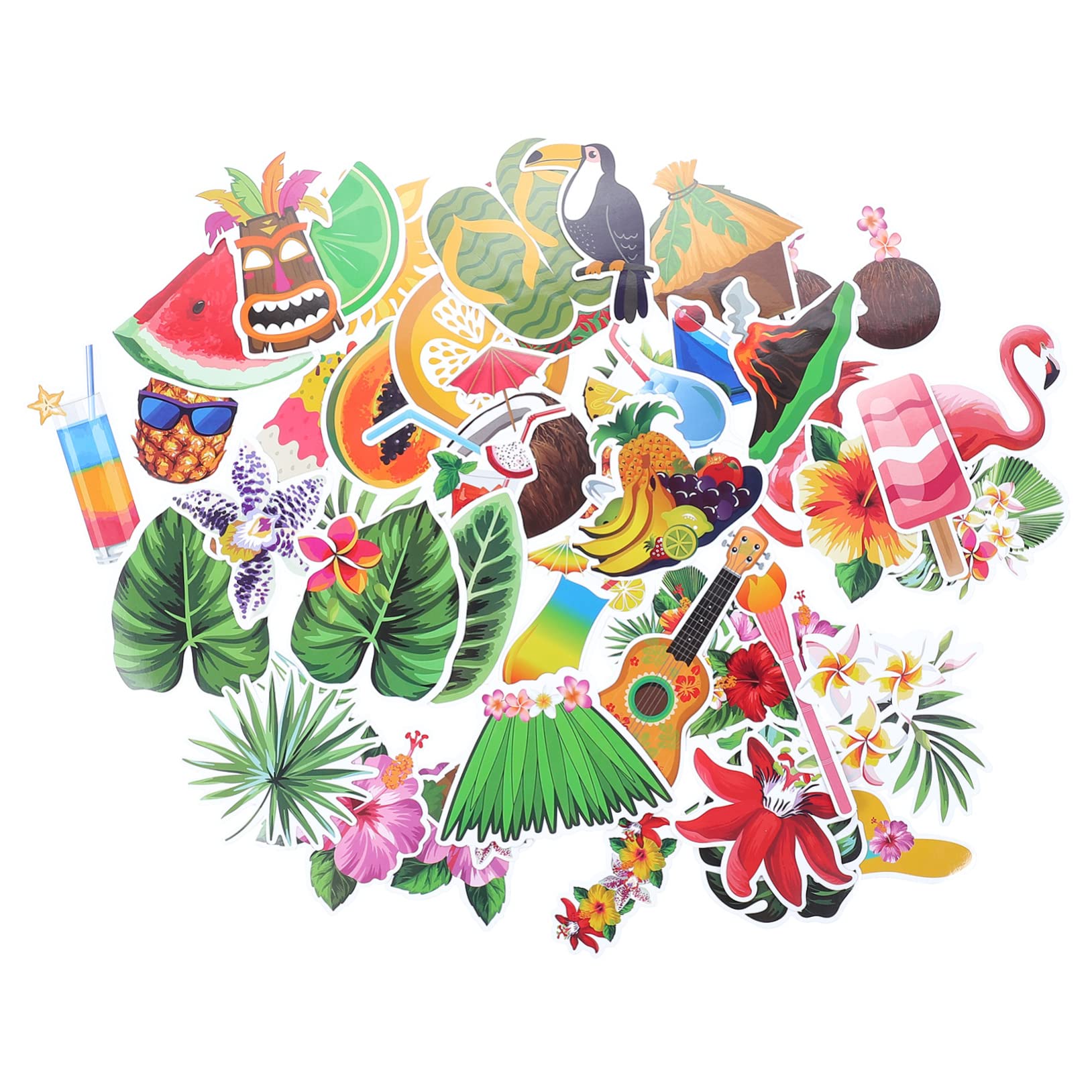400piezas Stickers De Scrapbooking Estilo Hawaii Para Decorar Diarios y Tazas Calcomanías Impermeables Para Manualidades y Estación De Trabajo