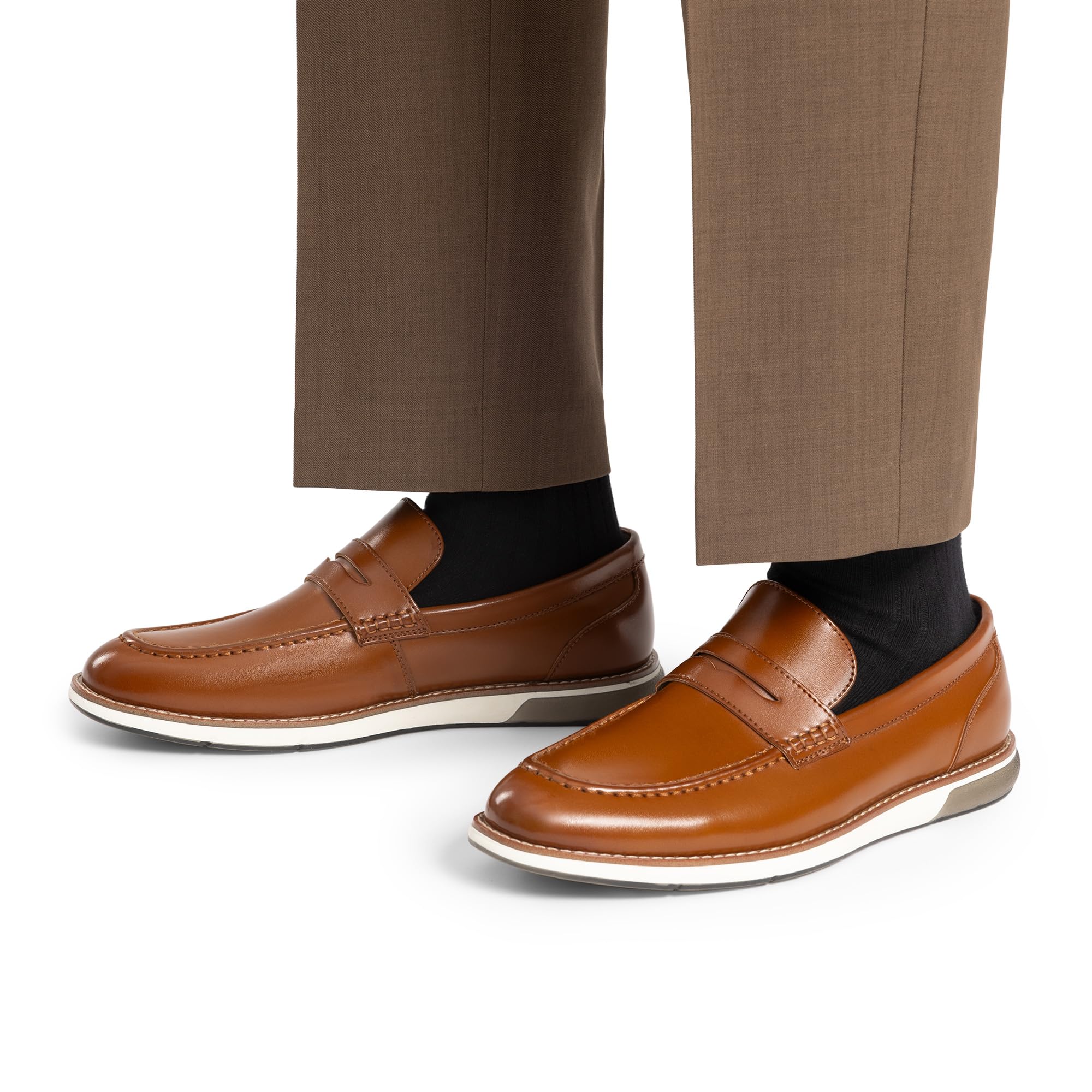 Bruno Marc Mocassini Penny Eleganti Uomo Slip-on | Soletta in morbida schiuma vegana con supporto plantare e suola TPR antiscivolo per comfort e stabilità tutto il giorno