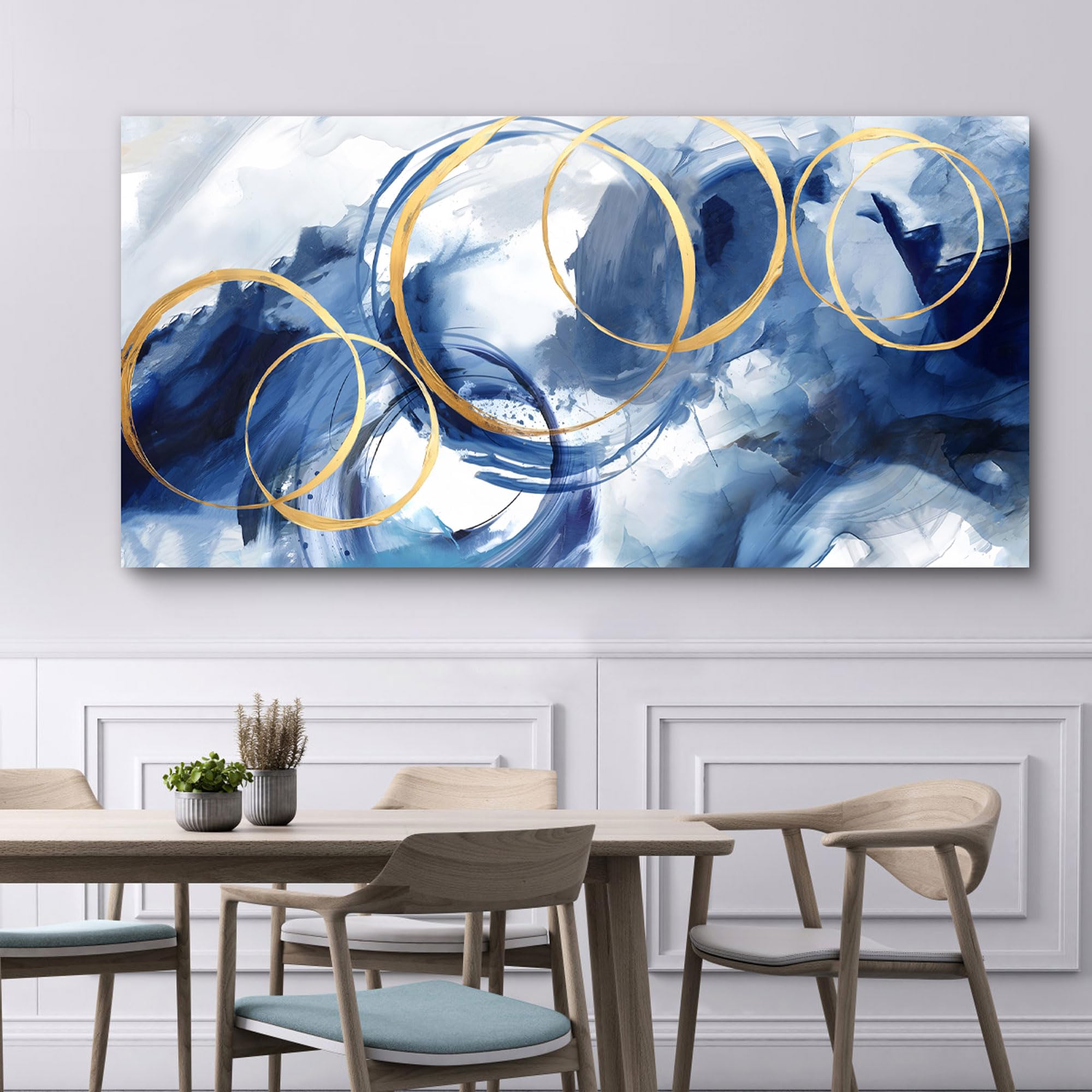 AJAZIKO Blue Gold Canvas