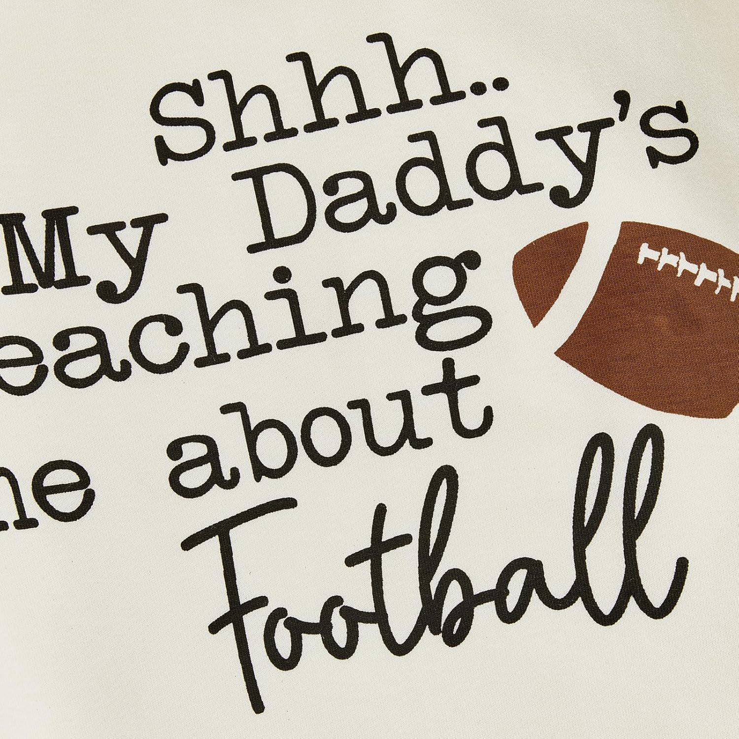 GOOCHEER Newborn Baby Boy Girl Football Outfit Letter Sweatshirt Bubble Romper Long Sleeve Bodysuit Clothes Fall Winter - Image 4