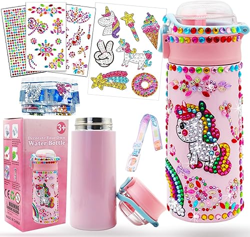 Decora tus propios kits de botellas de agua para niñas, manualidades y manualidades para niños, manualidades de pintura con gemas, manualidades para