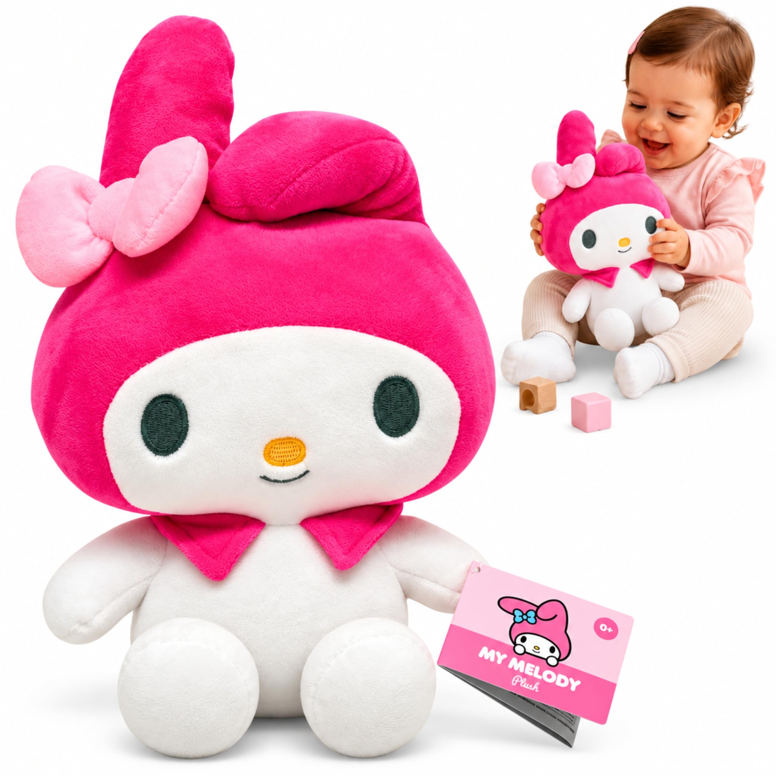 Hello Kitty Friends My Melody Plush Toy 30cm - Soft Bunny Teddy, Cute Stuffed Animal for Kids, Collectors and Hello Kitty Fans, Gift for Girls 4+